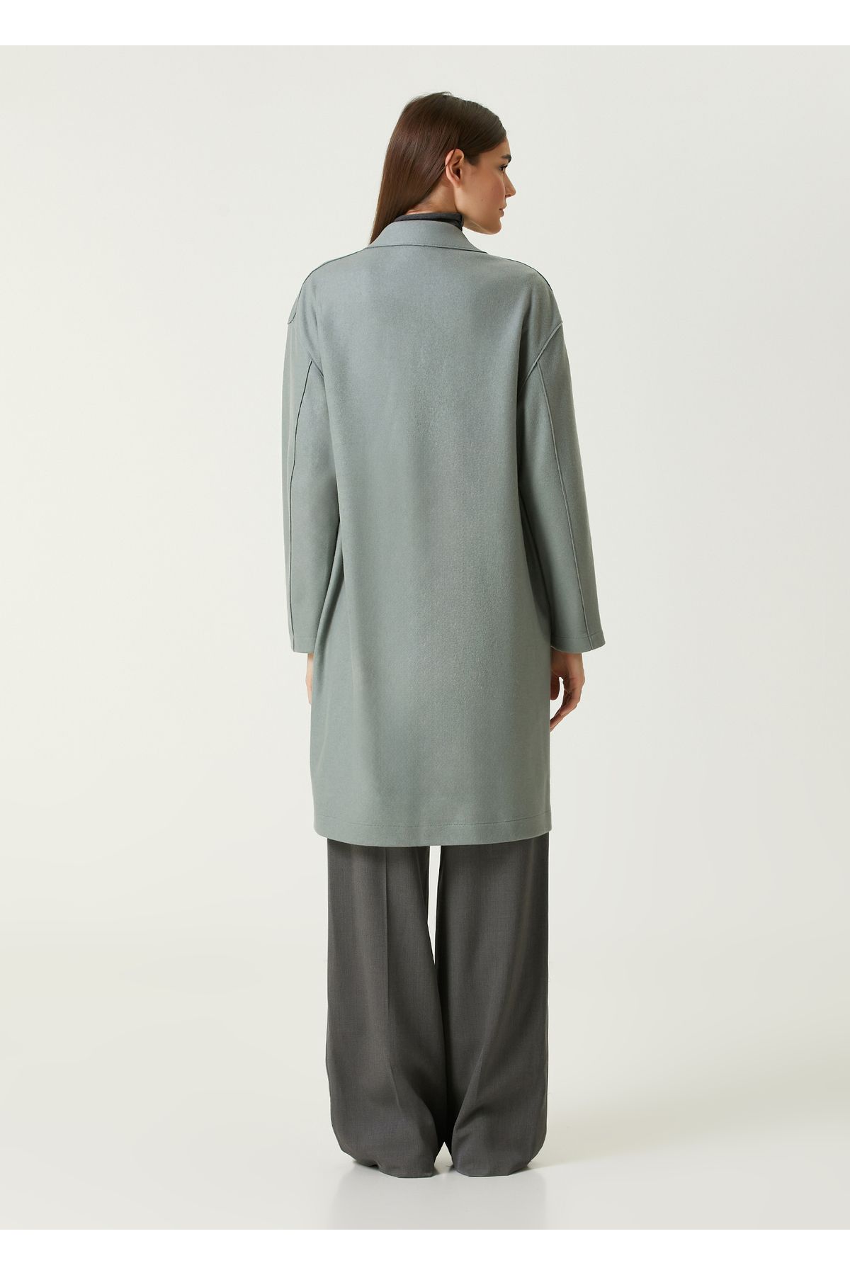 Harris Wharf London-Water Green Woolen Coat Size: 40 5