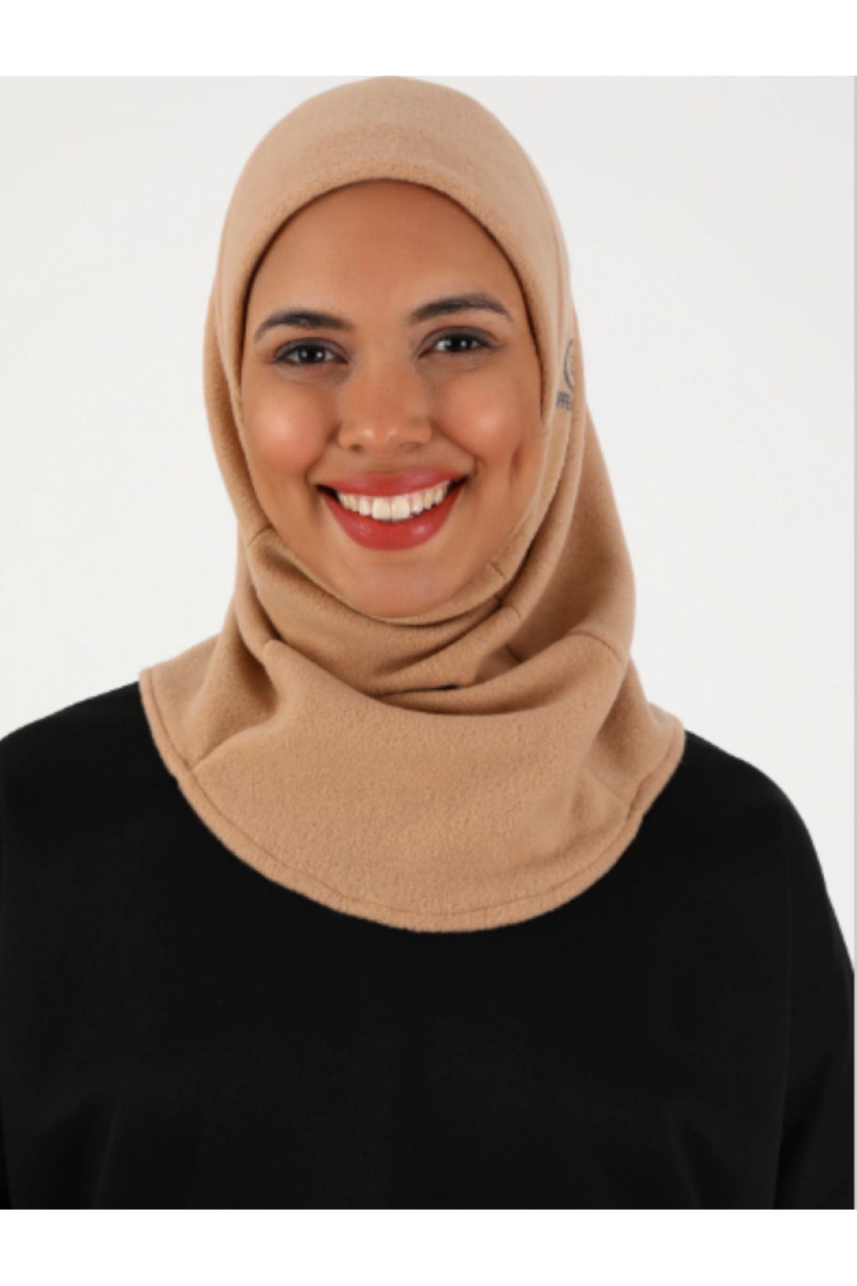 Differenza-Camel Color Thermal Fleece Hijab Hologram Bonnet 2