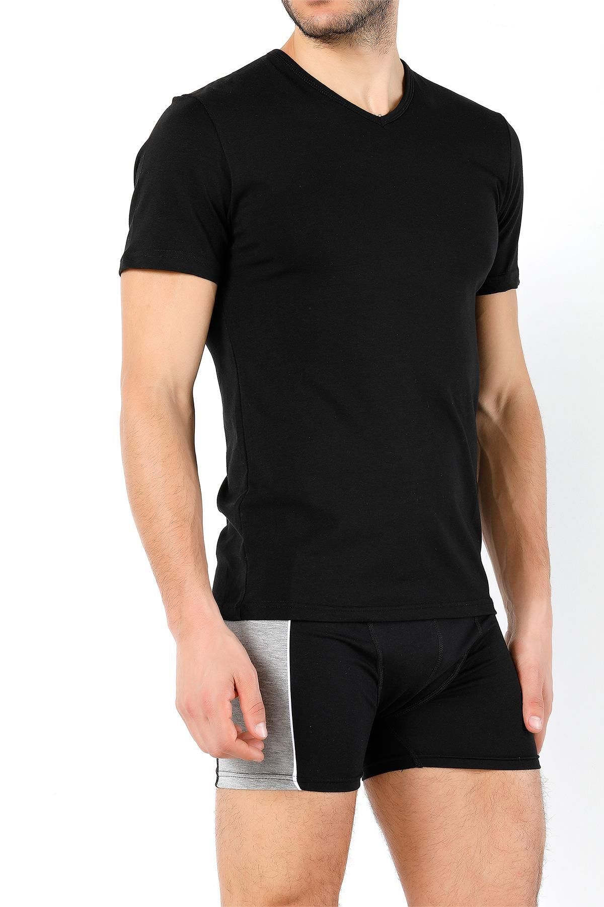 Miorre-Tricou cu mânecă scurtă cu decolteu în V - Strech modal 7