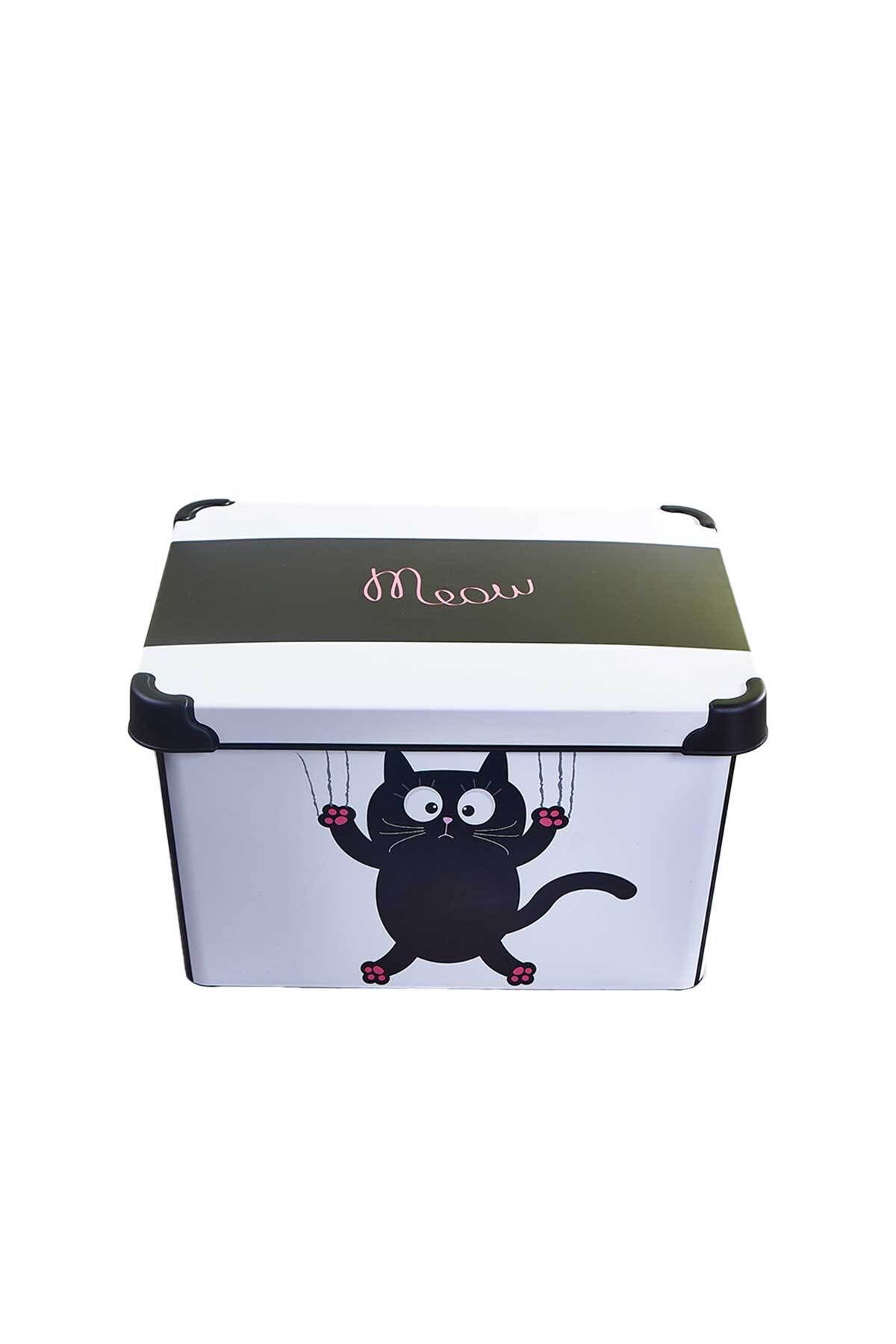 QUTU-Style Box Meow Patterned 20 L Decorative Storage Box 3