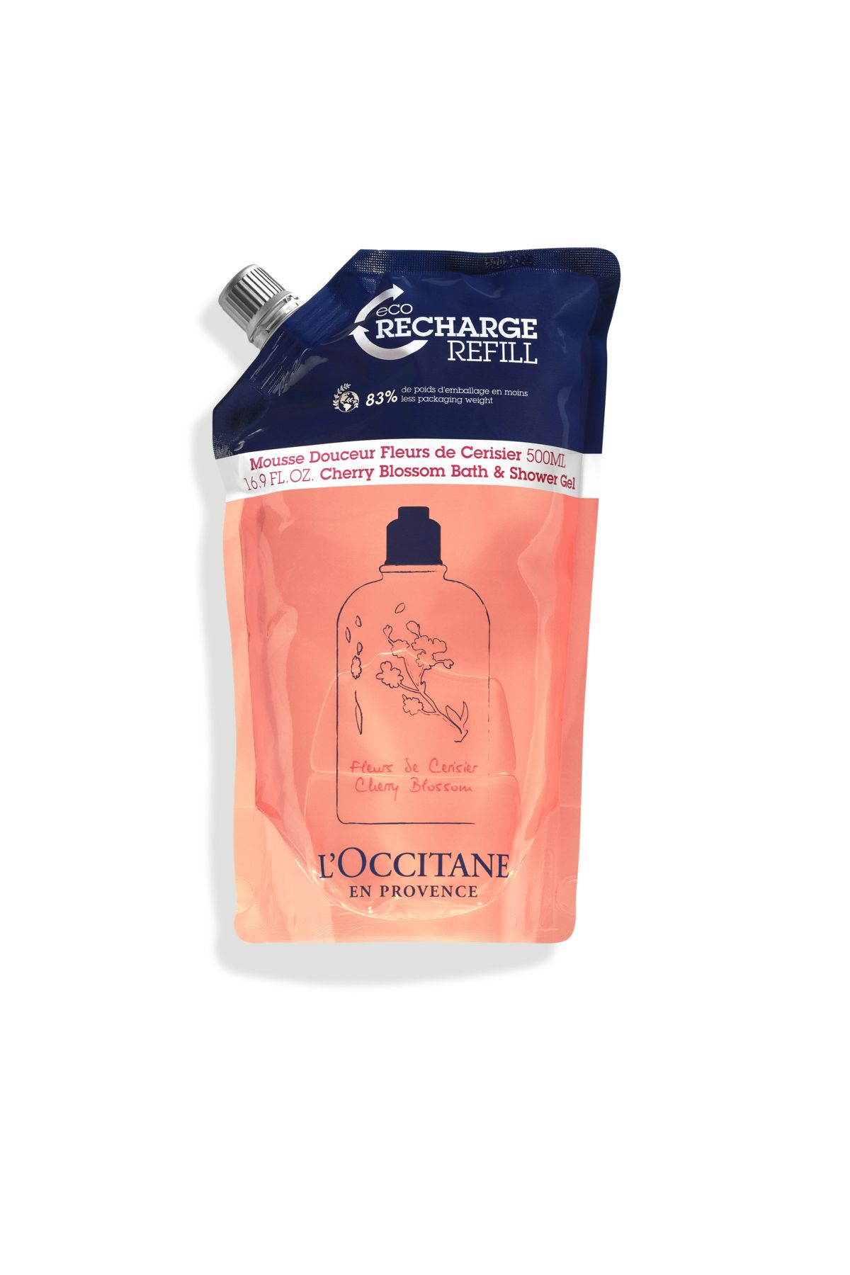 L'Occitane-Gel with Cherry Blouse - 500 ml Eco-Moisturizing Ecological Re-Touch Set 1