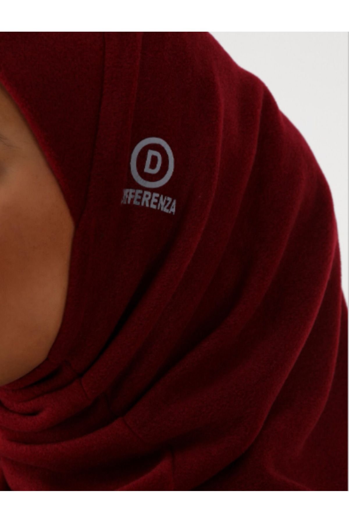 Differenza-Boneta cu holograma Hijab din lână termică Burgundy 4