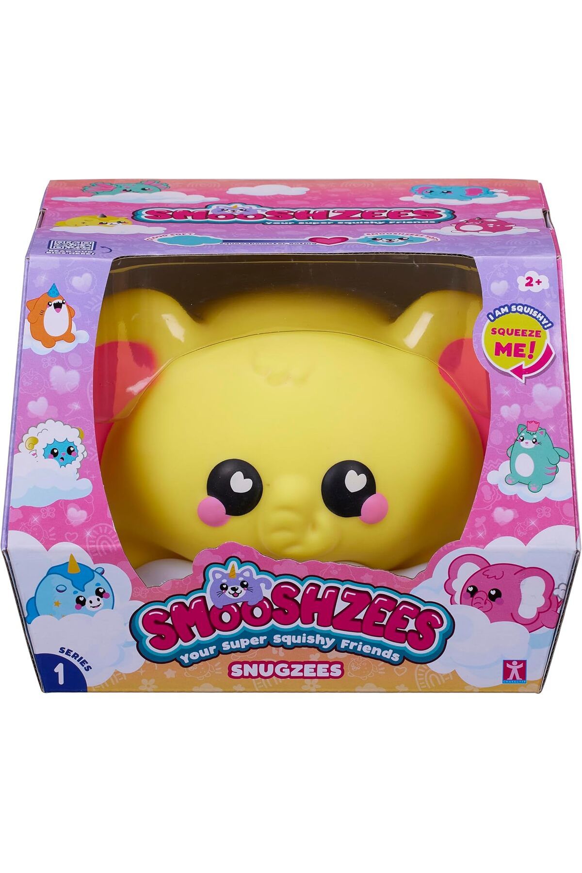 Smooshzees-Snugzees, Custard, Yellow Elephant, Collectable Characters, Supersoft, Cuddly and Squishy 1