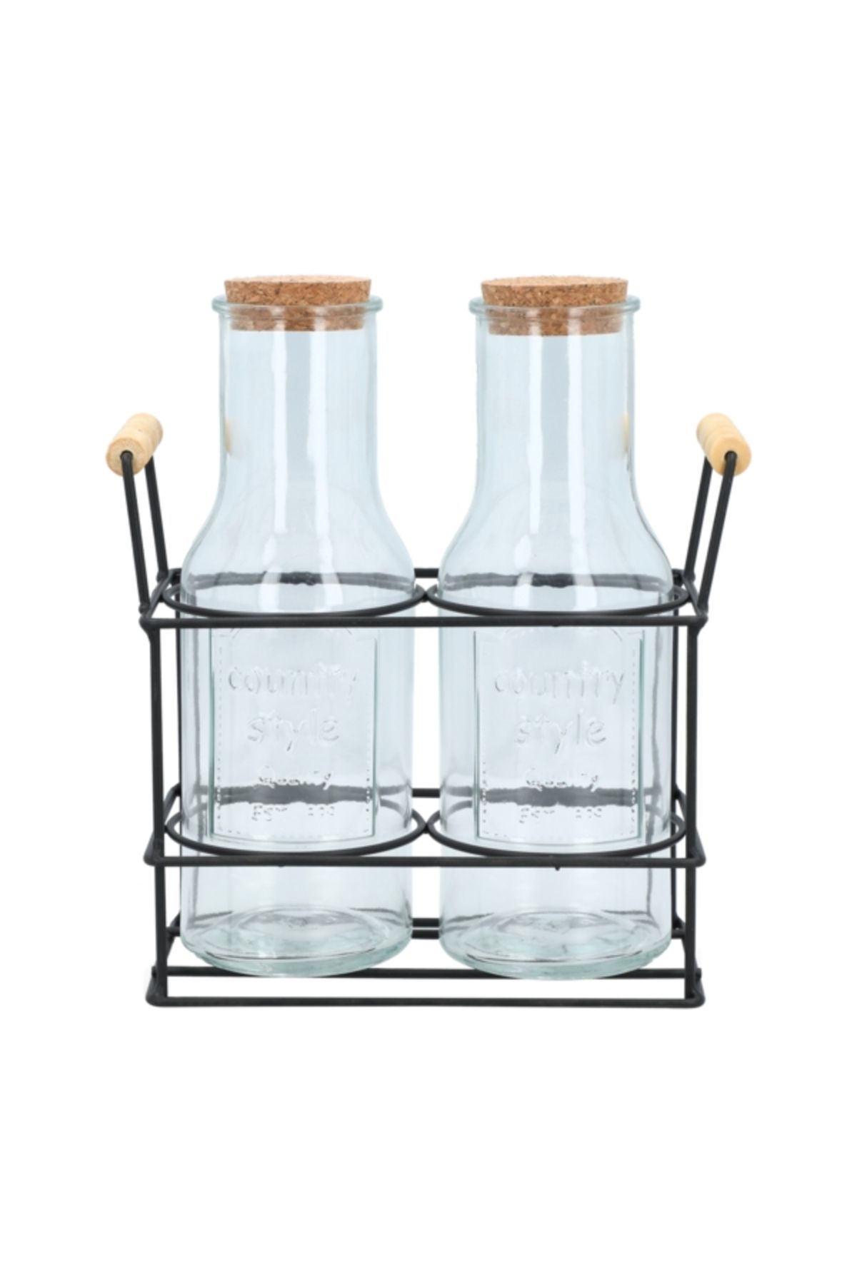 Bien Servi-3-Piece Elegant Design Glass Drinking Juice Jar Set 1