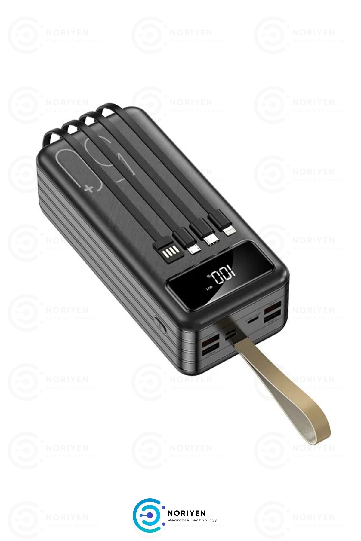 Ultra Hızlı Şarj 50000 Mah 4 USB Çıkışlı Dijital Göstergeli Aydınlatmalı Taşıma Askılı Powerbank