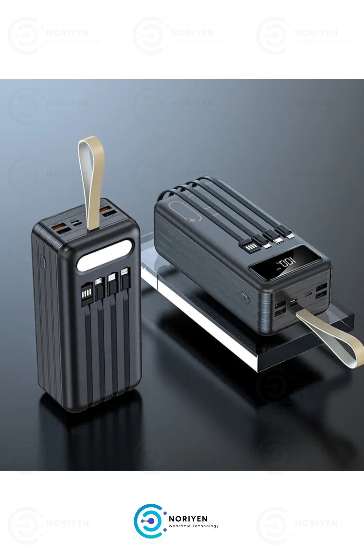 Ultra Hızlı Şarj 50000 Mah 4 USB Çıkışlı Dijital Göstergeli Aydınlatmalı Taşıma Askılı Powerbank