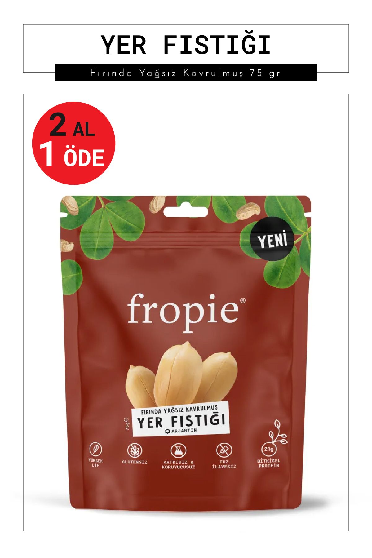 FROPİE Yer Fıstığı - Fırında Yağsız Kavrulmuş 75 gr