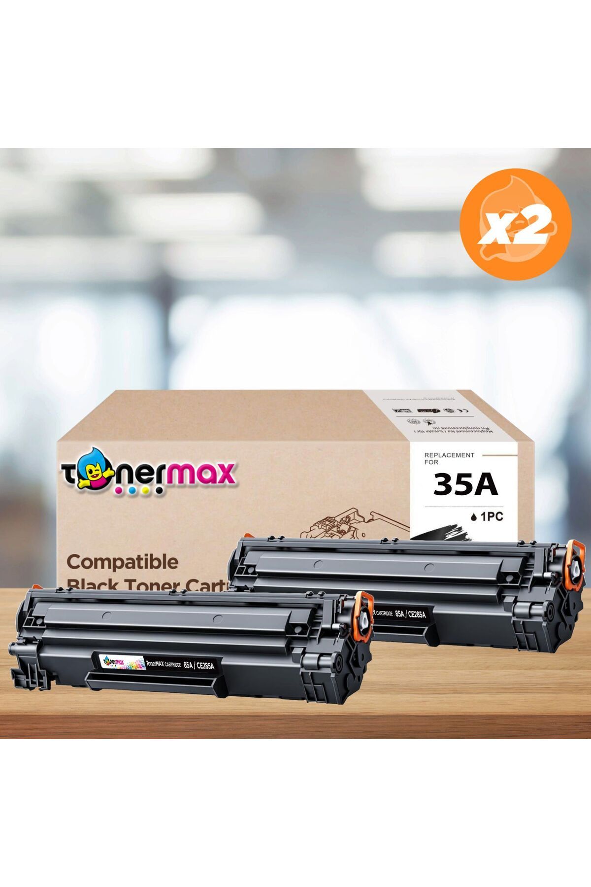 tonermax Uyumlu Tonermax Hp Laserjet P1005 Muadil Toner 2'li Paket / CB435A