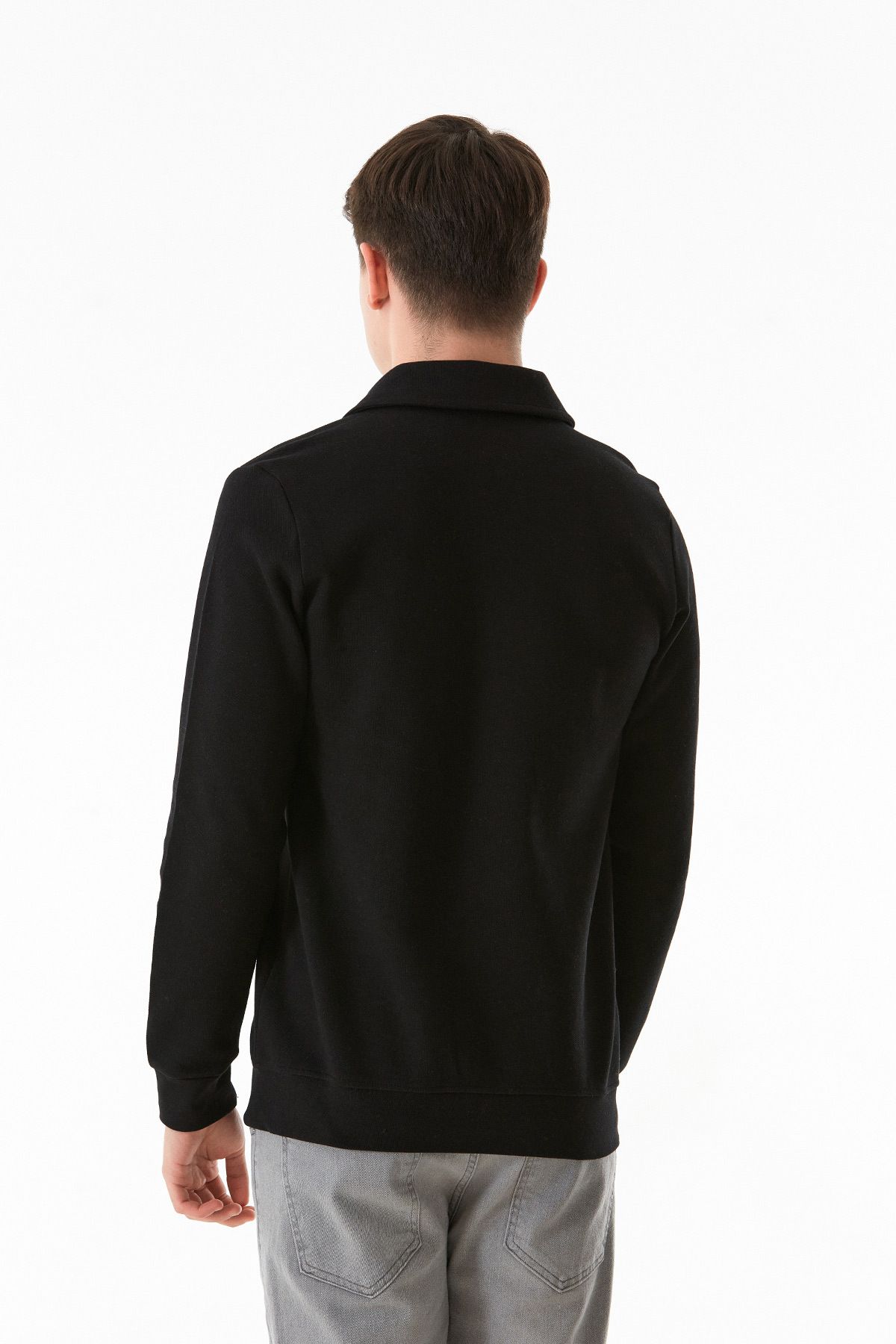 Fulla Moda-Basic Shirt Collar Sweatshirt 6