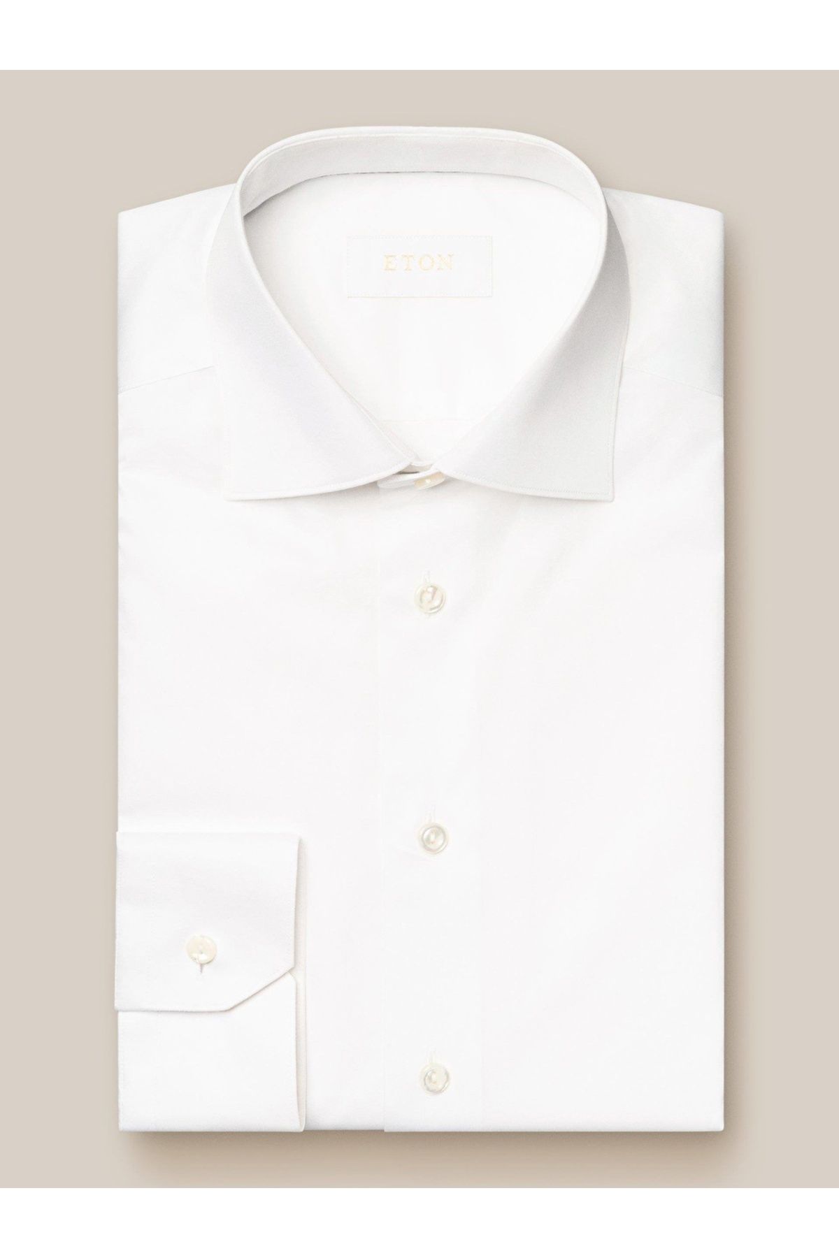 Eton-White Elevated Organic Cotton Shirt Size: 39 2