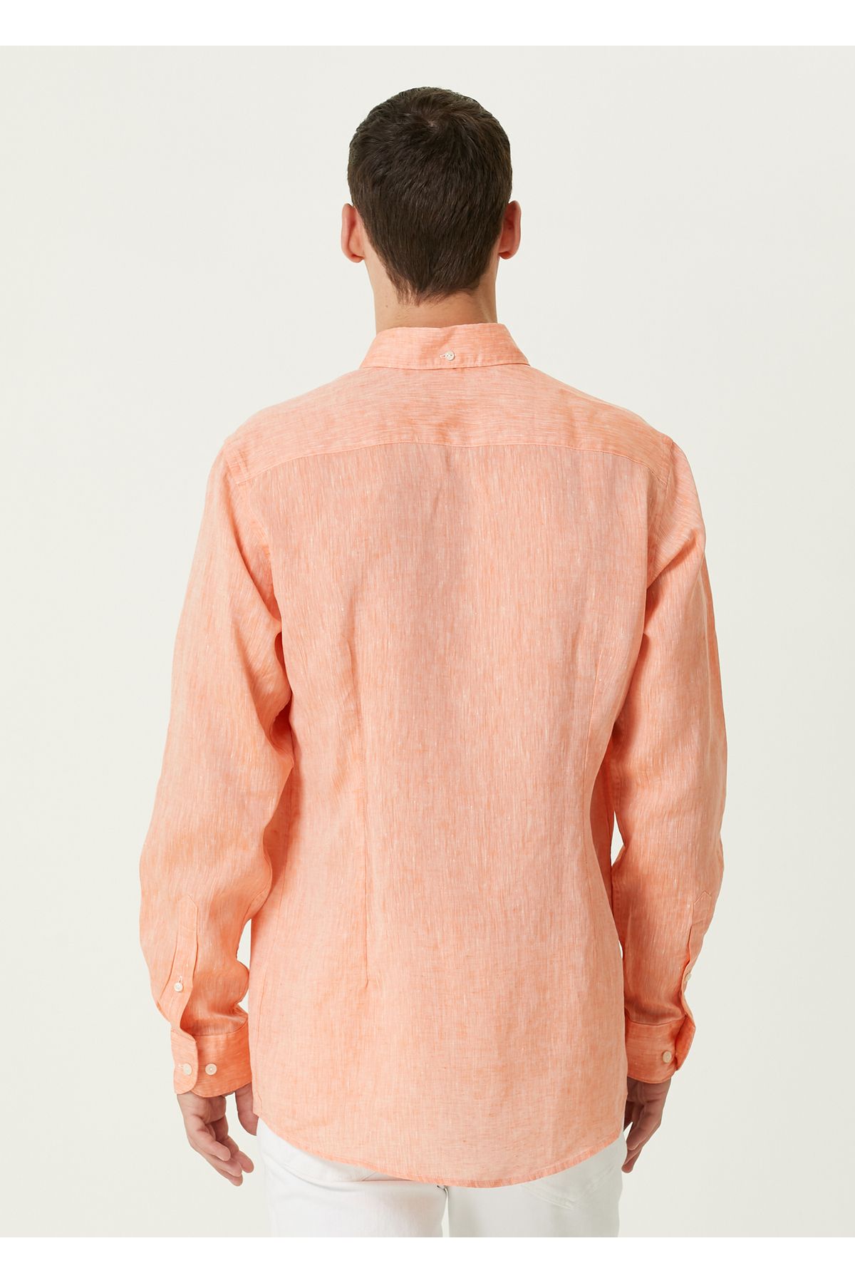 Eton-Orange Linen Shirt Size: 40 4