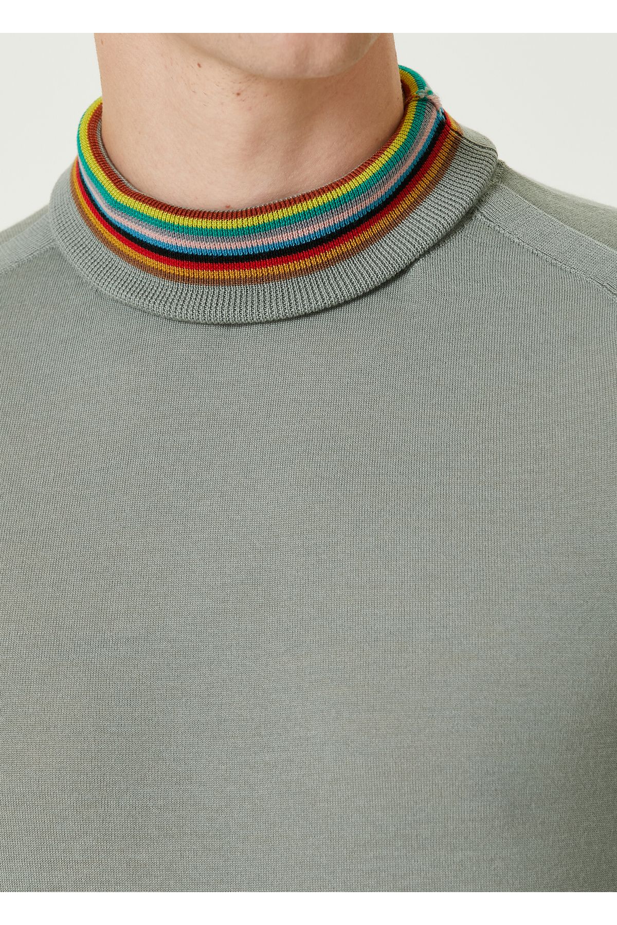 Paul Smith-Light Green Turtleneck Merino Sweater Size: m 5