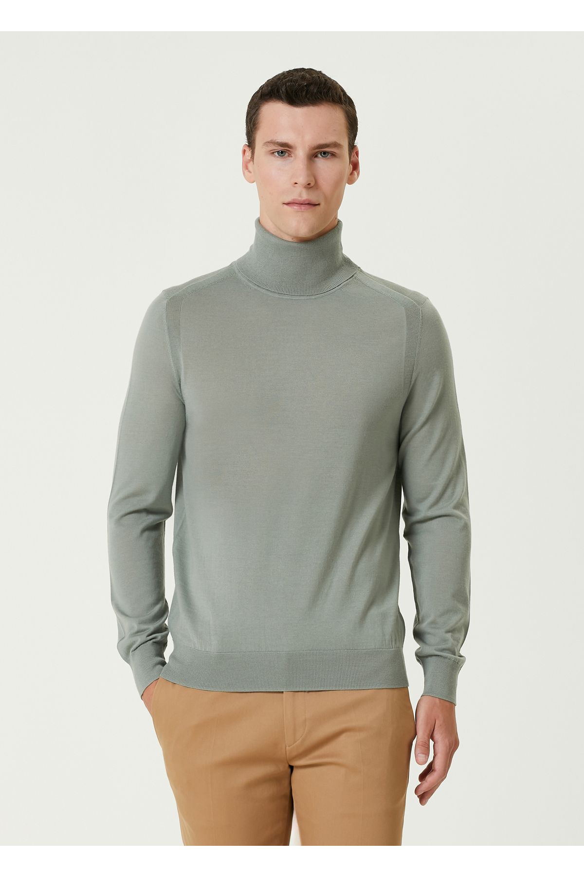 Paul Smith-Light Green Turtleneck Merino Sweater Size: m 1