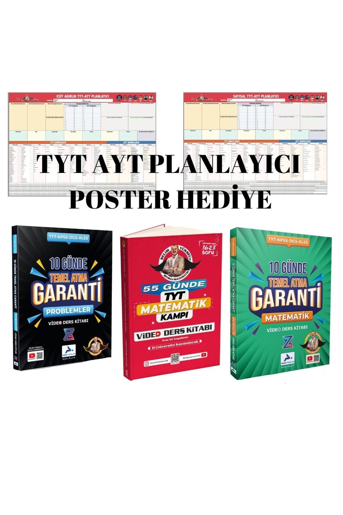 Bıyıklı Matematik 3PHE 55 GÜNDE TYT ve 2 li 10 GÜNDE TEMEL ATMA GARANTİ SETİ TYT AYT PLANLAYICI POSTER HEDİYE