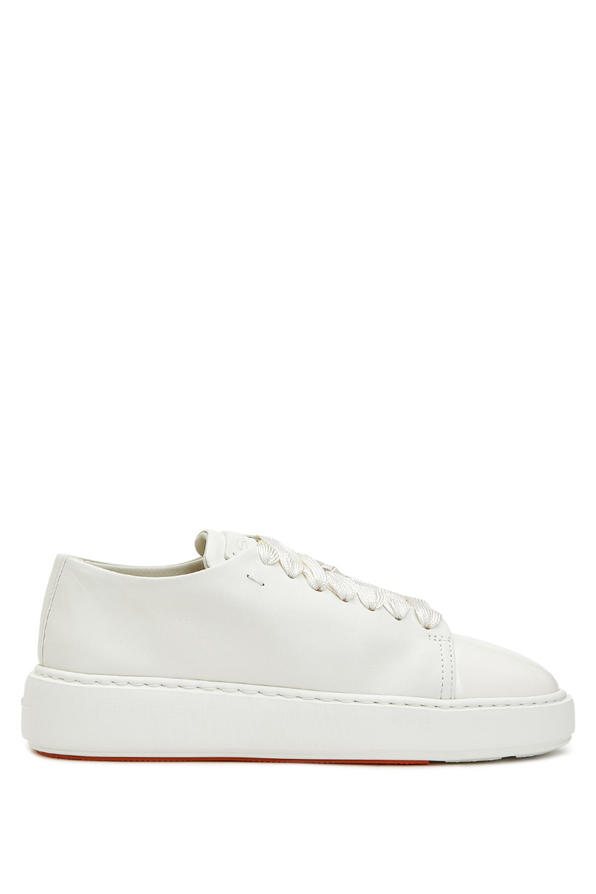 Santoni-White Women's Leather Sneaker Size: 39.5 1