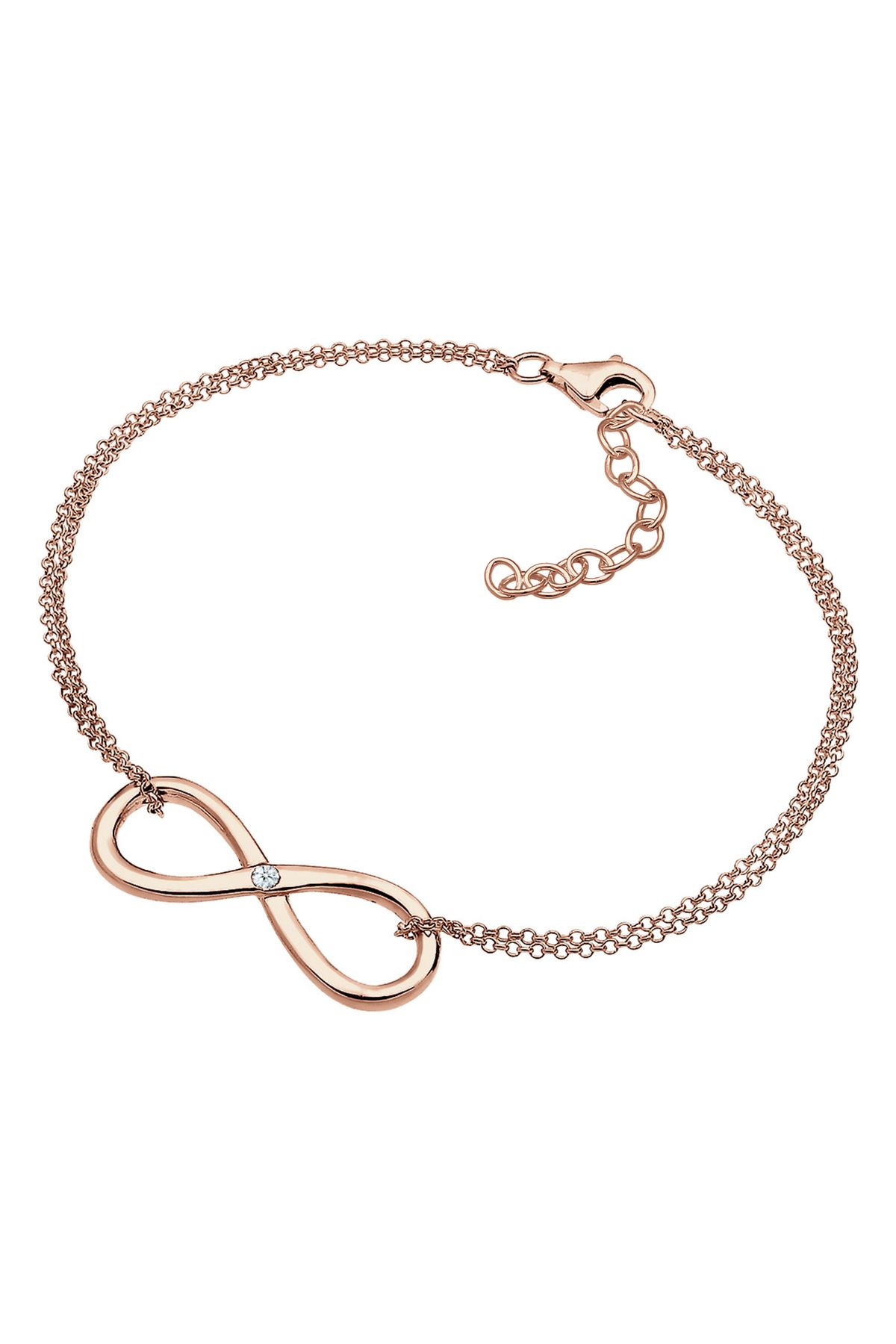 ELLI-Náramek Dámský přívěsek Infinity Basic s diamanty (0,03 CT.) 925 Sterling Silver 2