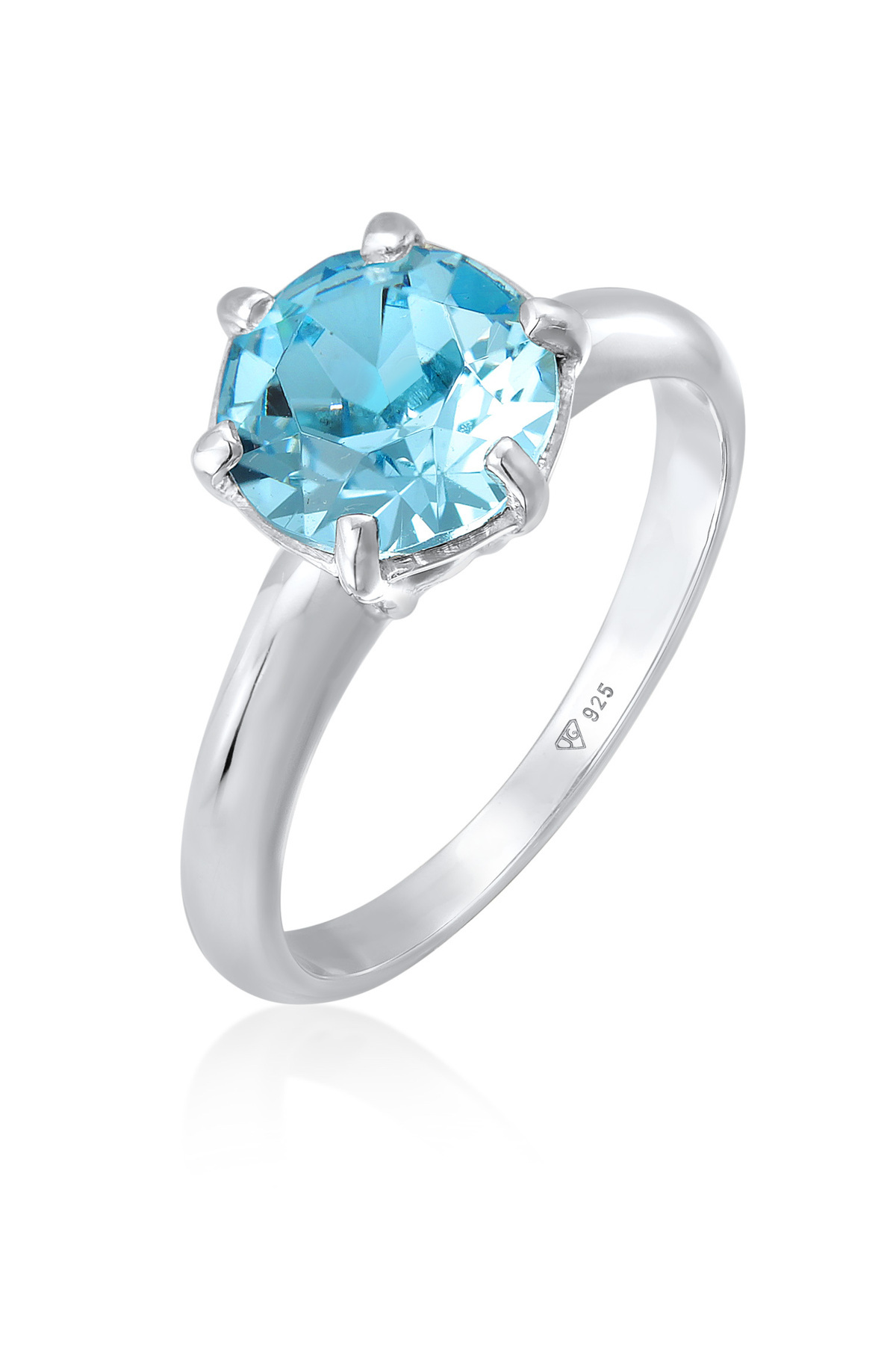 ELLI-Inel solitaire de damă cu cristal din argint 925 1