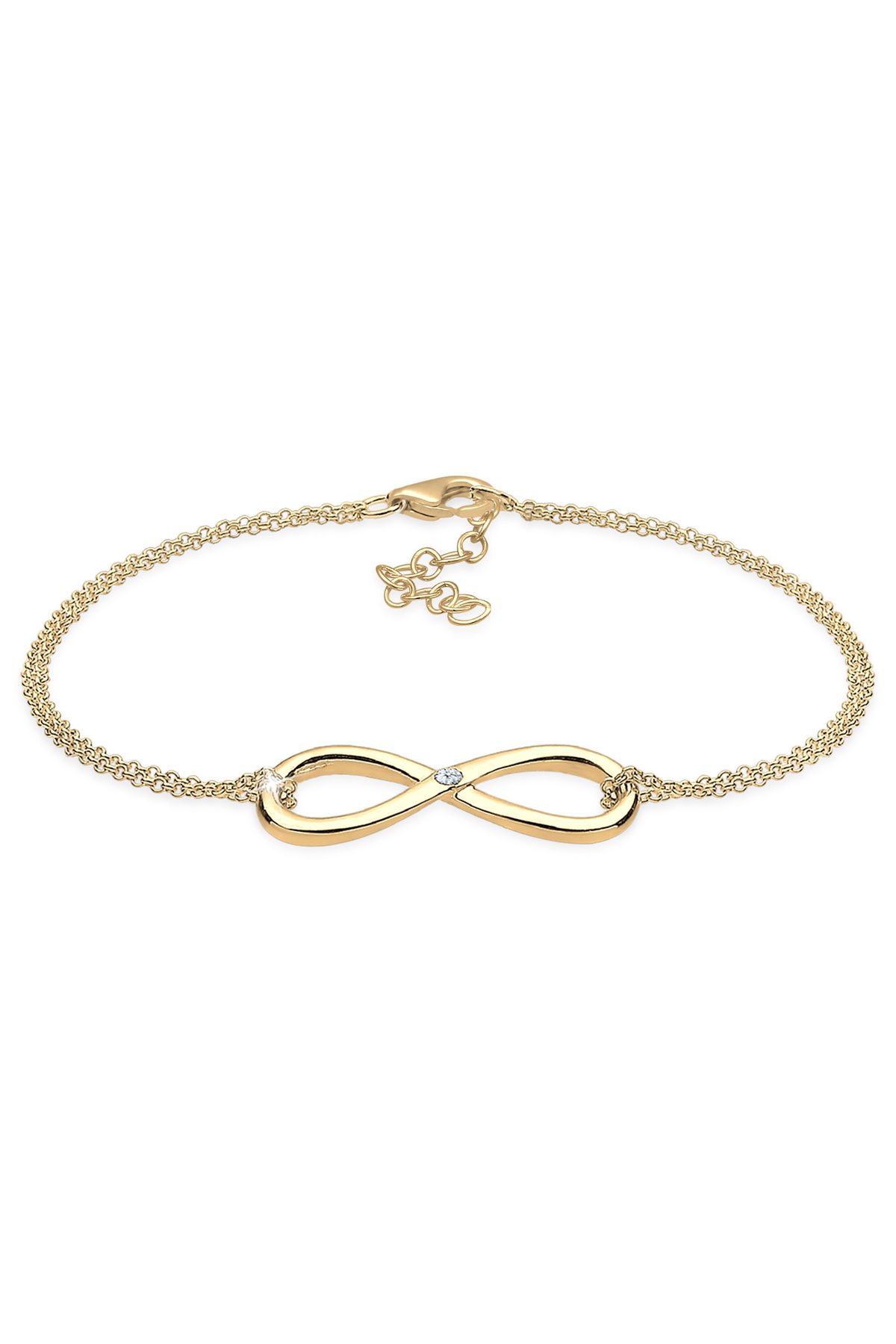 ELLI-Náramek Dámský přívěsek Infinity Basic s diamanty (0,03 CT.) 925 Sterling Silver 6