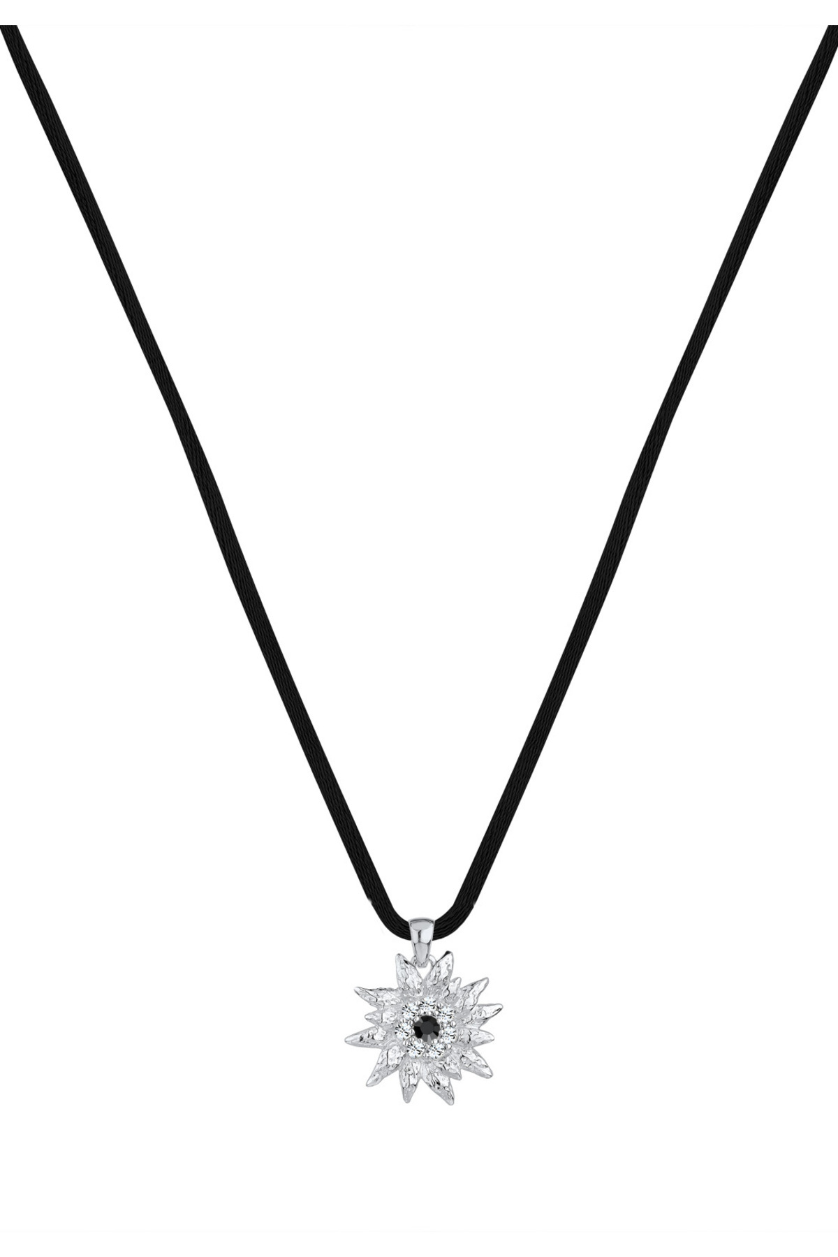 ELLI-Halskette Damen Anhänger Edelweiß mit Kristallen in 925 Sterling Silber 2