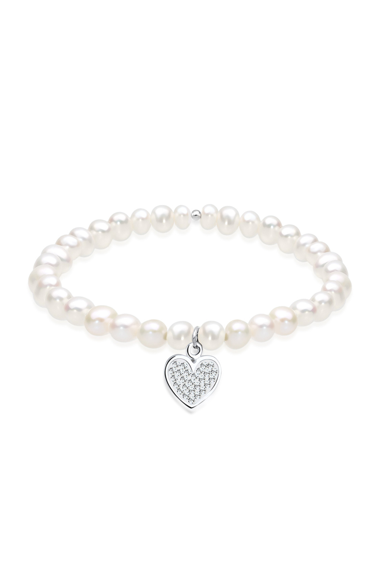 Elli Armband Herz Perlen Kristall 925 Sterling Silber FüR Damen - 20 Cm-image