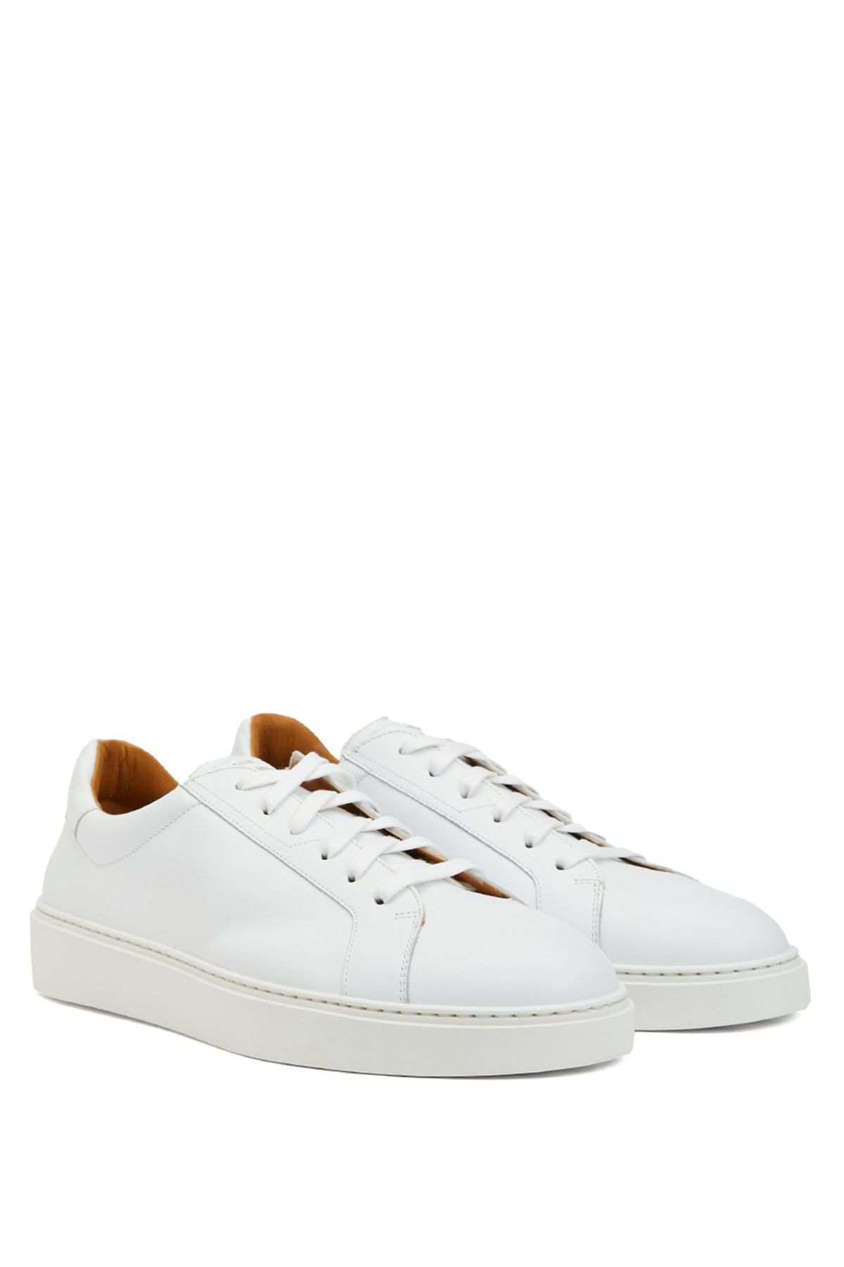 Magnanni-White Logo Detailed Men's Leather Sneaker Size: 42 2