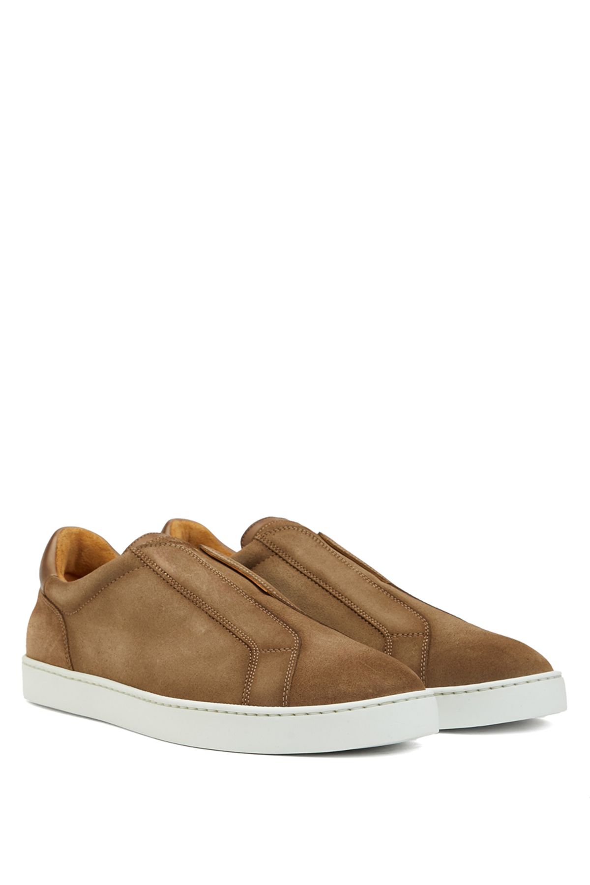 Magnanni-Beige Logo Detailed Men's Leather Sneaker Size: 46 2