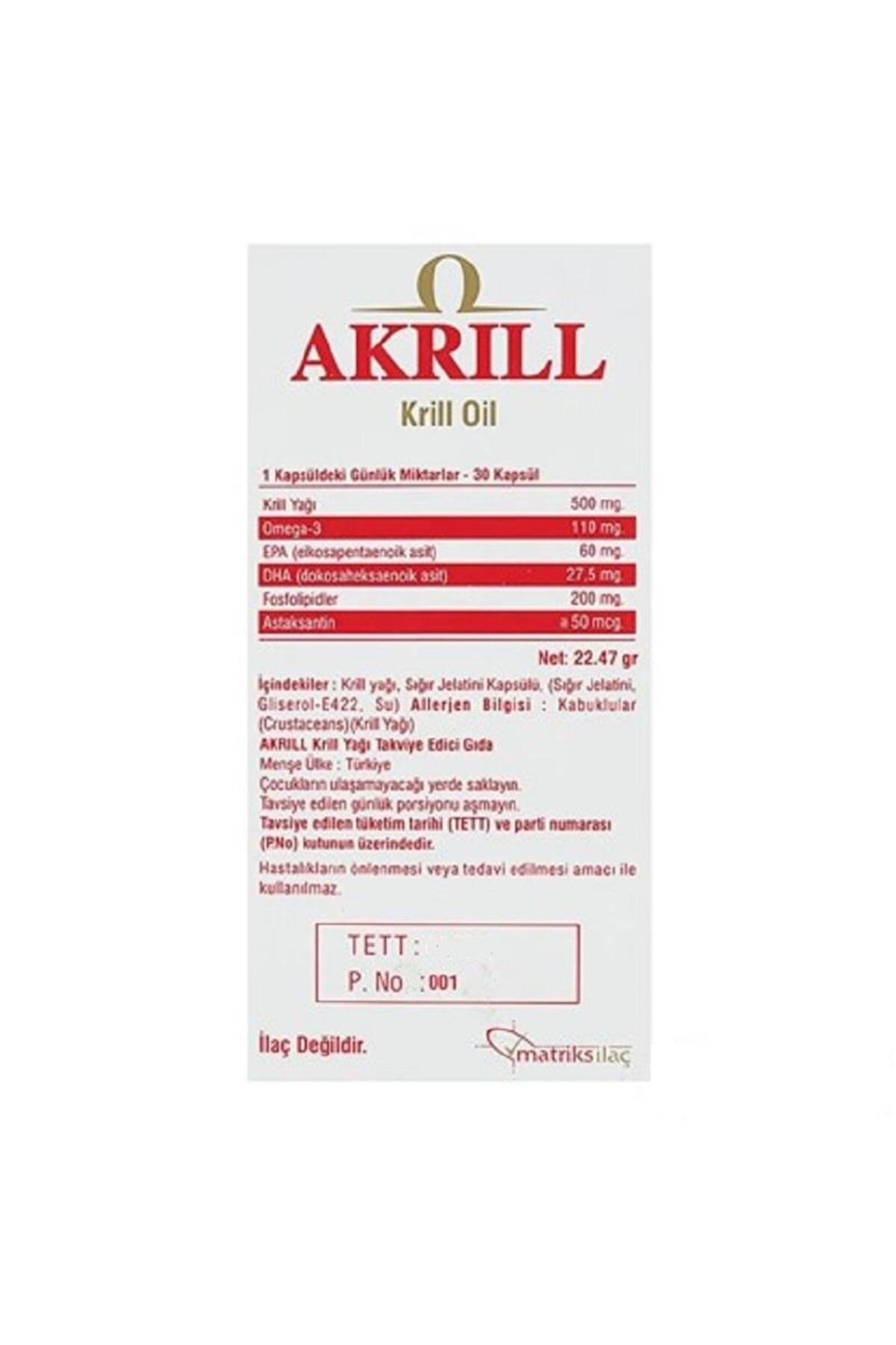 Matriks İlaç Akrill Krill Oil 30 Kapsül - Fiyatı, Yorumları