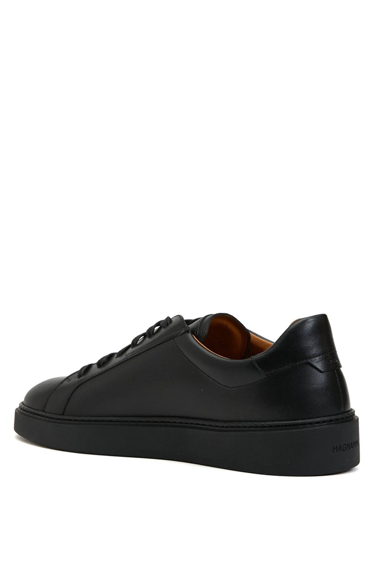 Magnanni-Men's Leather Sneaker with Black Logo Detail Size: 45 3