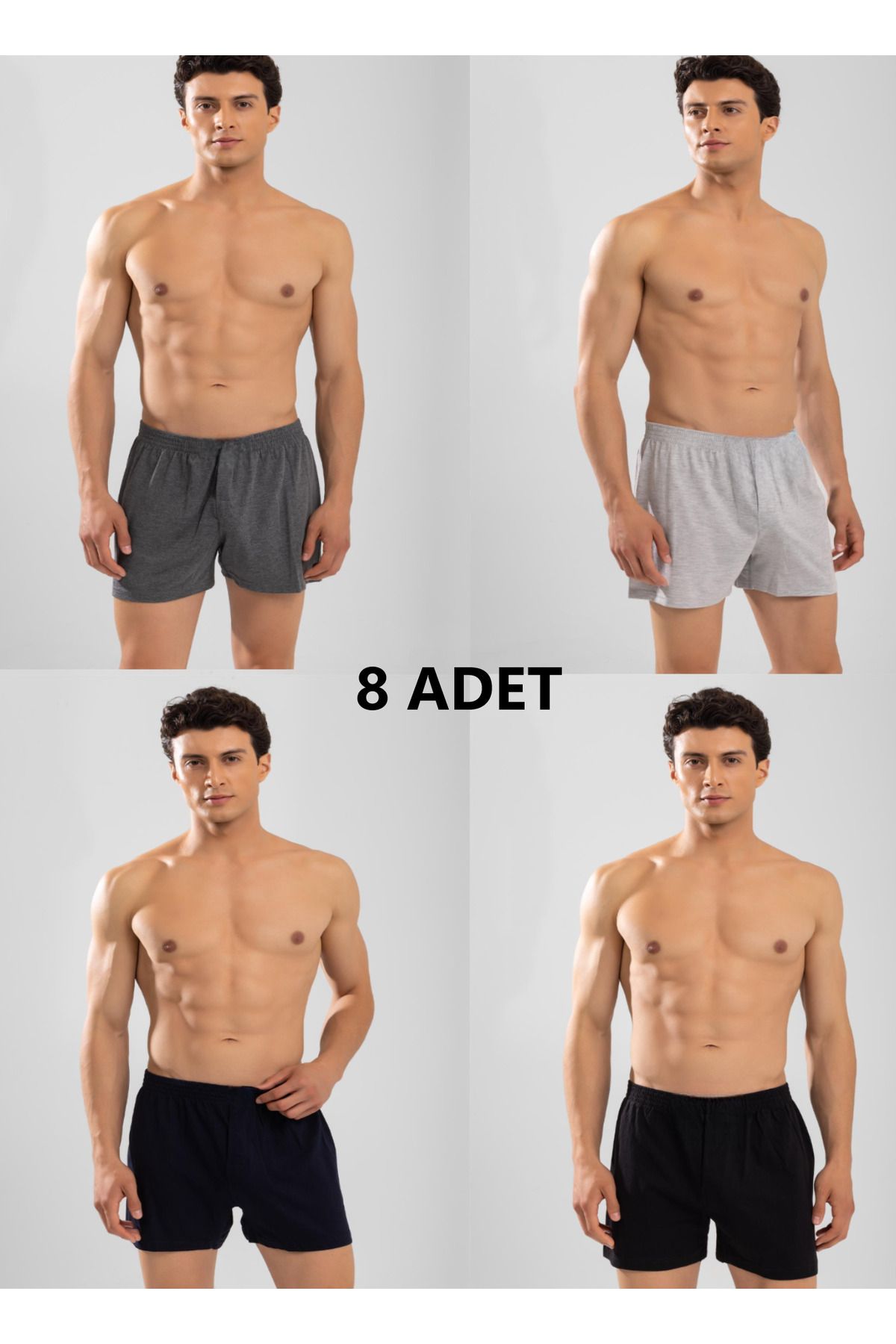SİERNA 8'li Erkek Penye Havlu Bel Boxer srn-002401