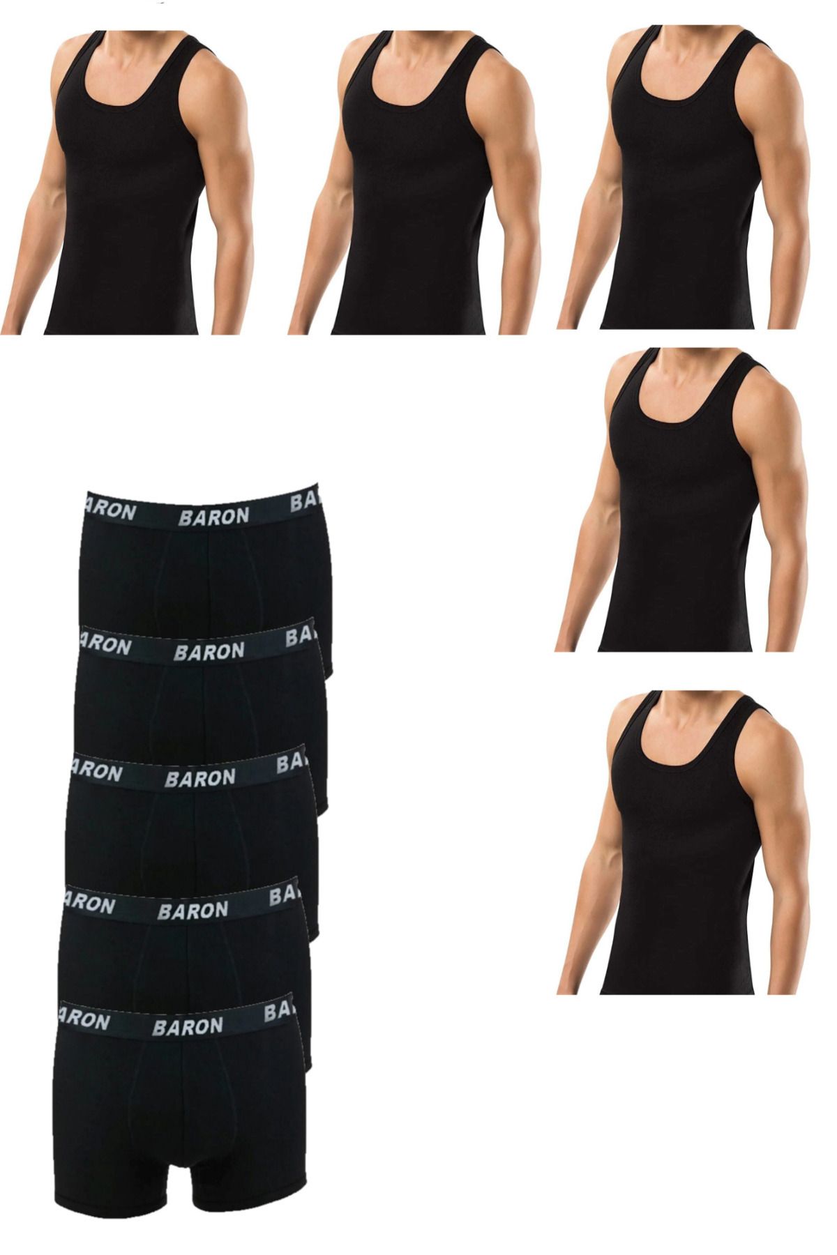 SİERNA 10 Parça Atlet Ve Boxer Takımı Ekonomik Paket 5 Boxer 5 Atlet srn-002504