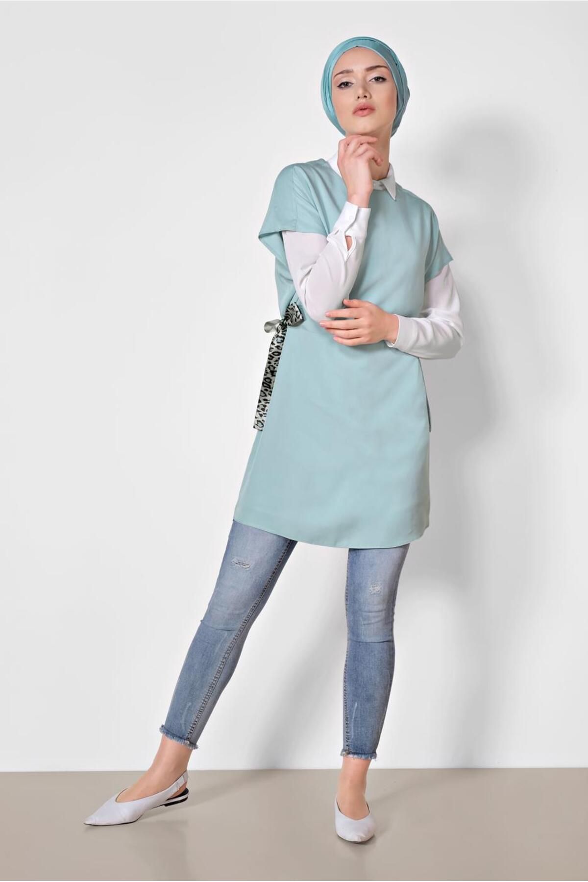 تونیک دو نفره کمر بنددار 4973 Alvina