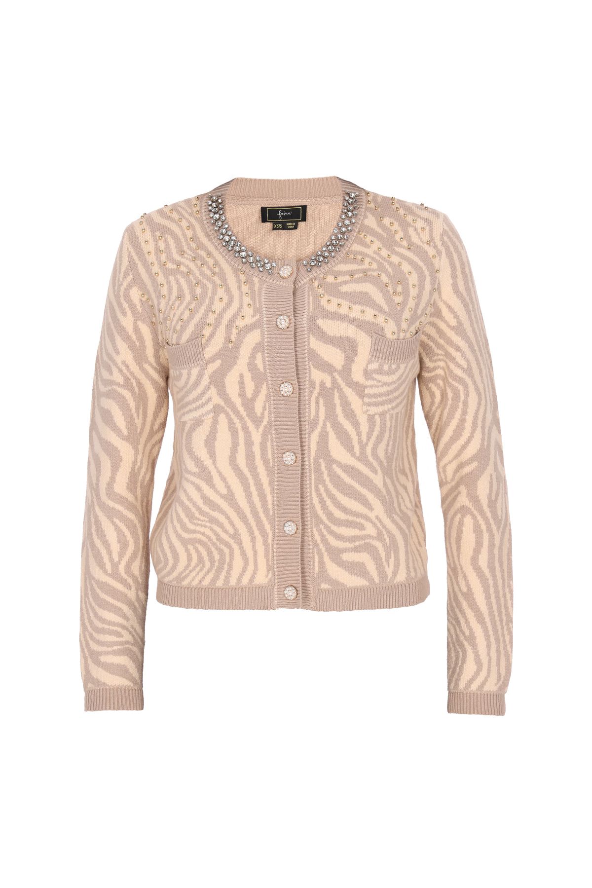 Faina-Strickjacke - Beige - Regular Fit 2