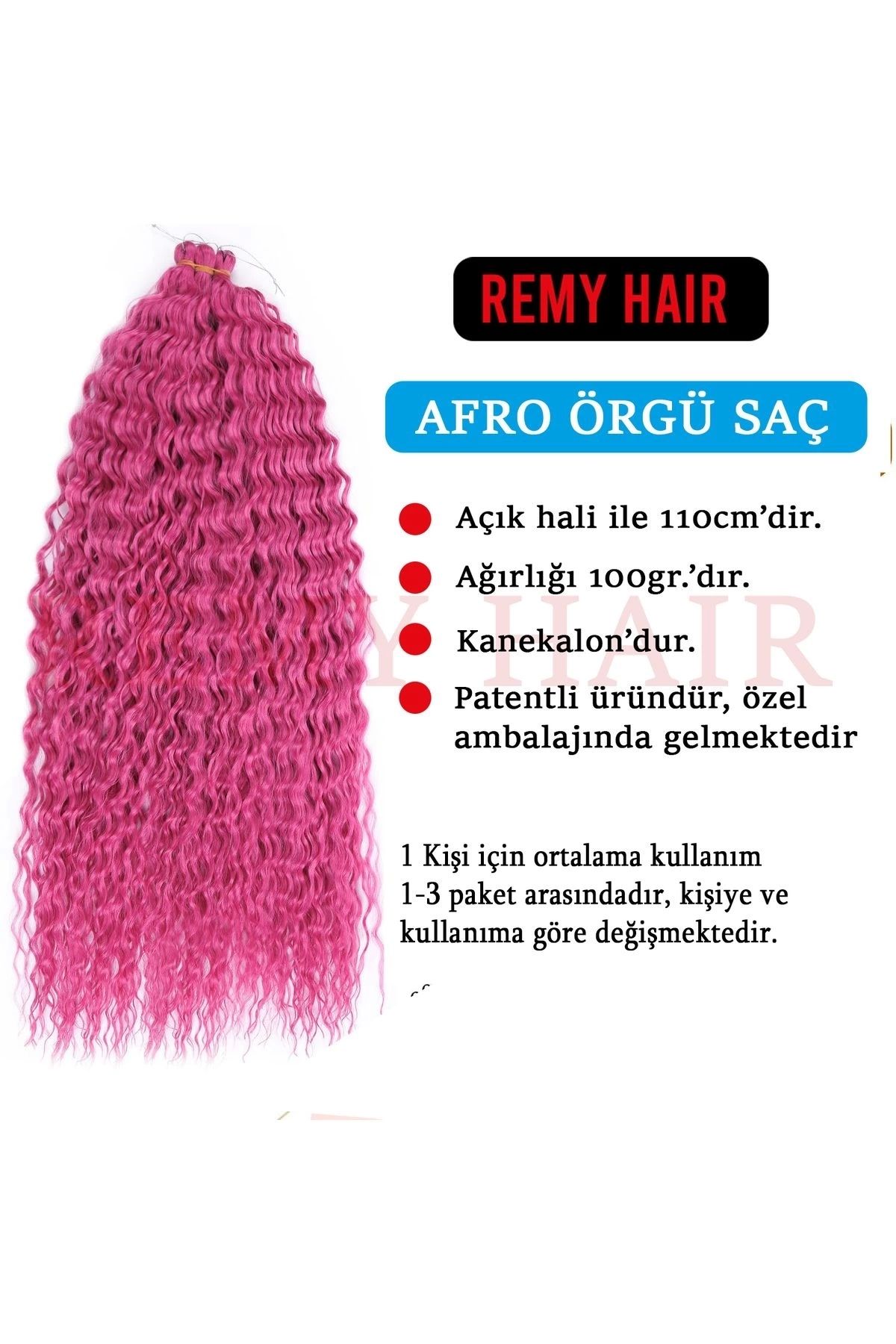 belle vista Afro Örgüsü Saç - Rose Red 100gr.