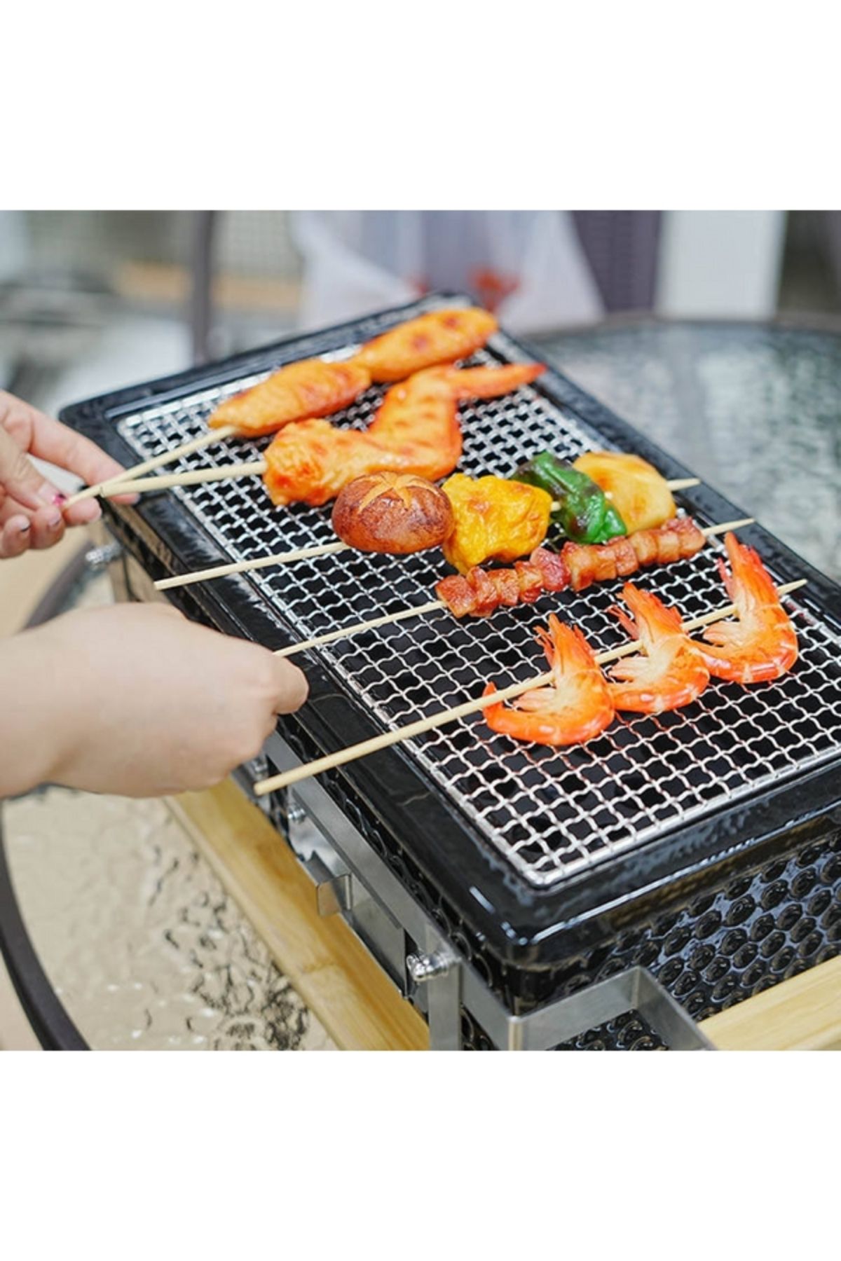 Auplex-Japanese Style Mini Portable Charcoal Barbecue Grill 8