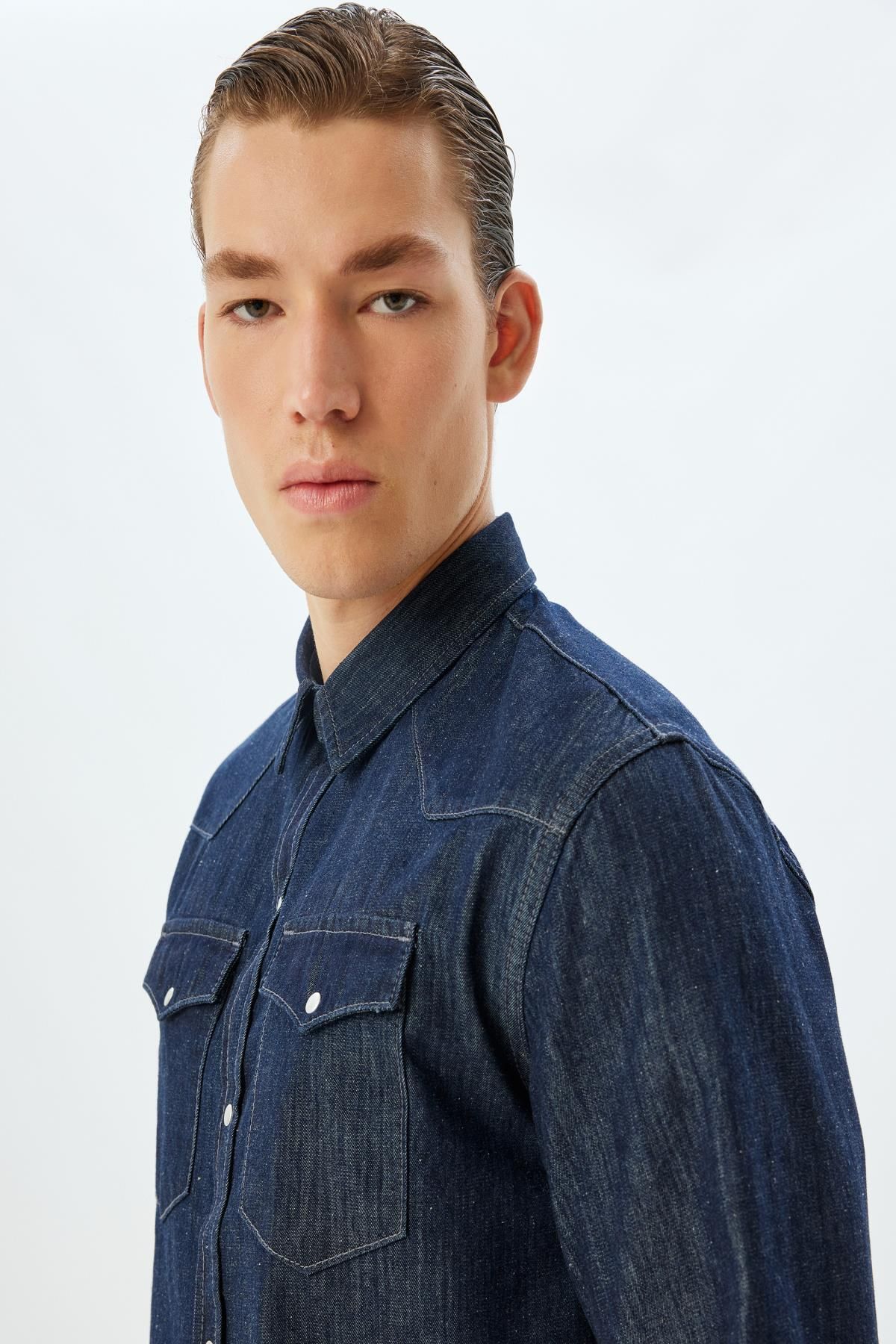 Koton Kurtka Męska Dark Indigo 5wam50012id Mężczyzna - XL