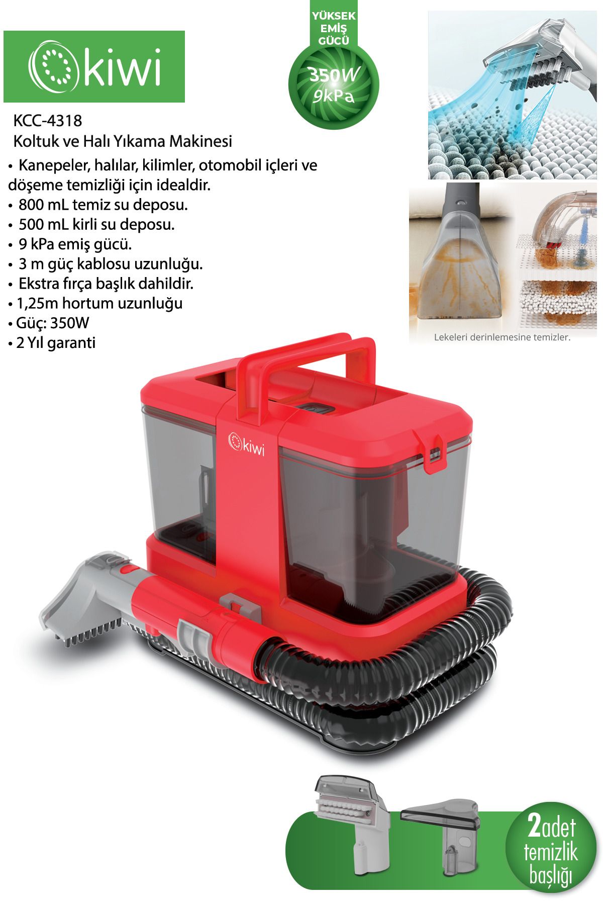 Kiwi Koltuk ve Halı Yıkama Makinesi Kcc-4318