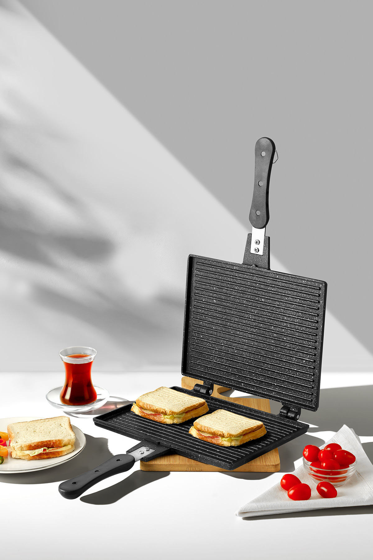 Nehir Alüminyum Döküm Lüks Maxi Büyük Boy Tost Tavası