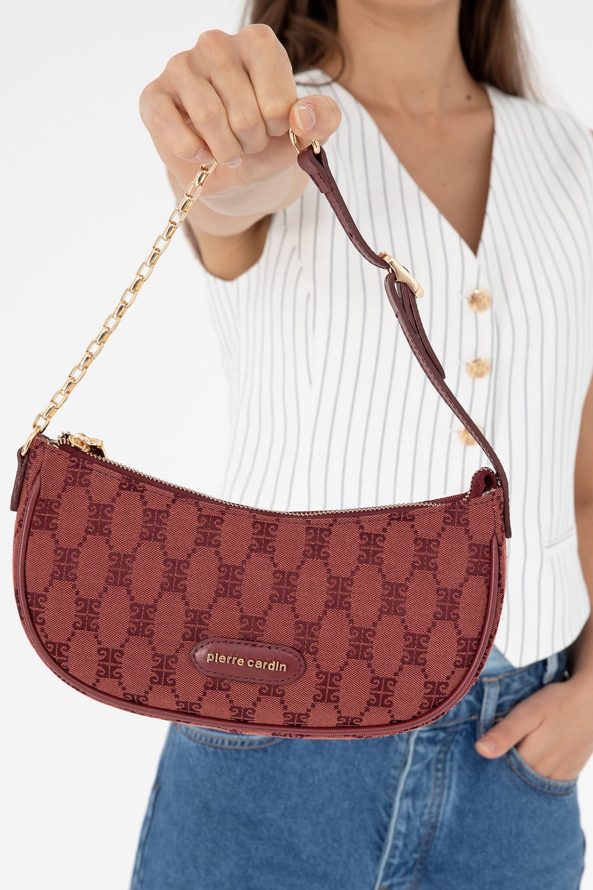 Pierre Cardin-Torebka damska na ramię Claret Red 05Po24K1678 2