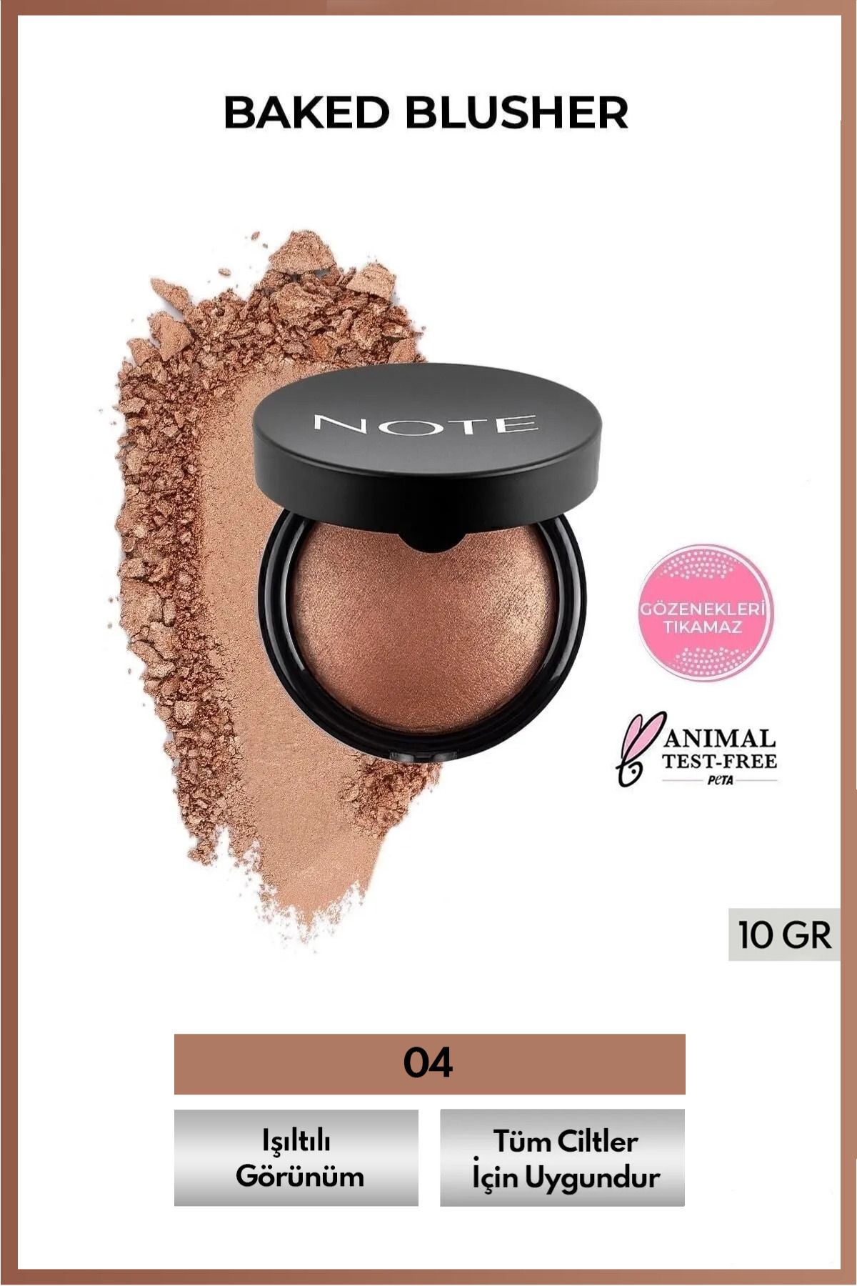 Baked Blusher Işıltılı Fırınlanmış Toz Allık - 04 Deeply Bronze