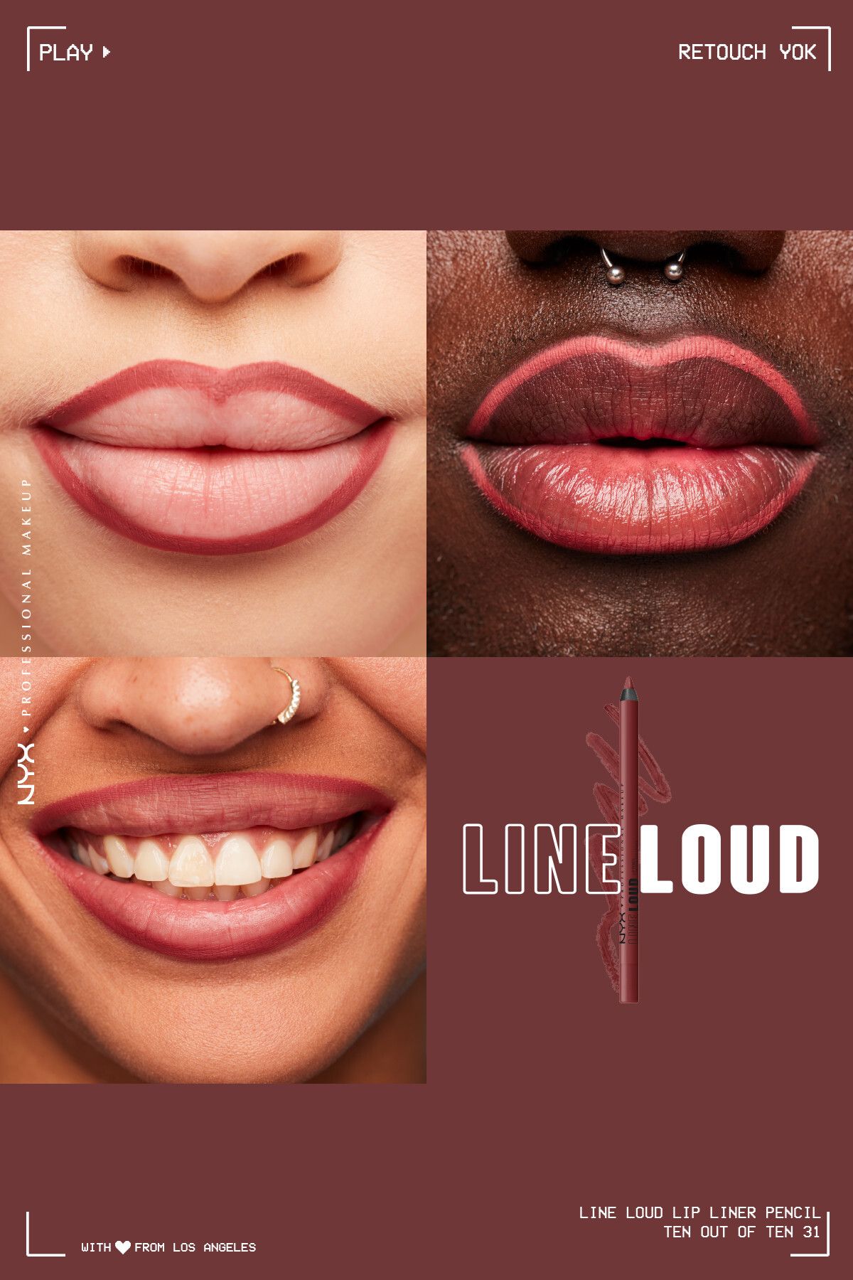 مداد لب Line Loud - 31 Ten Out Of Skin NYX Professional Makeup