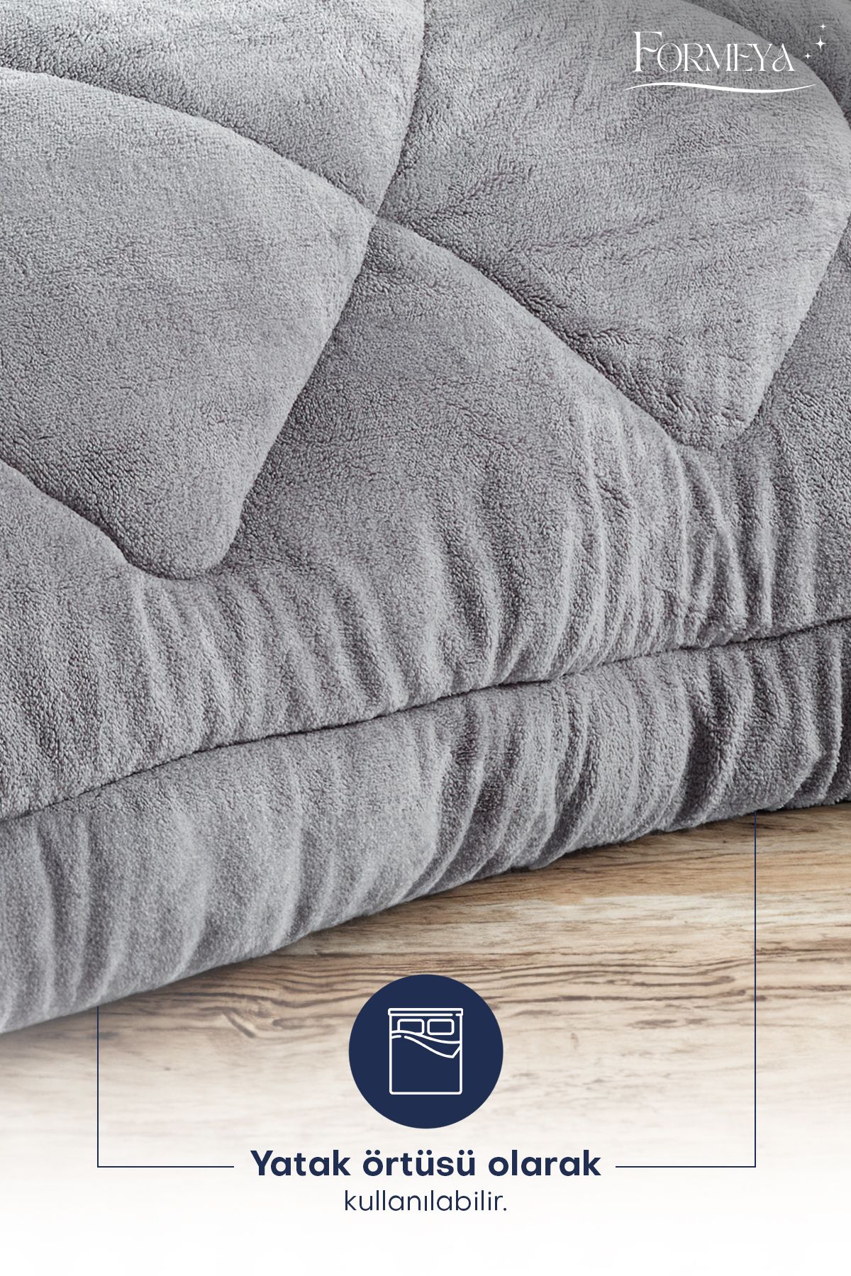 Formeya-Luxuriöse graue King-Size-Wellsoft-Steppdecke – doppelseitig 4