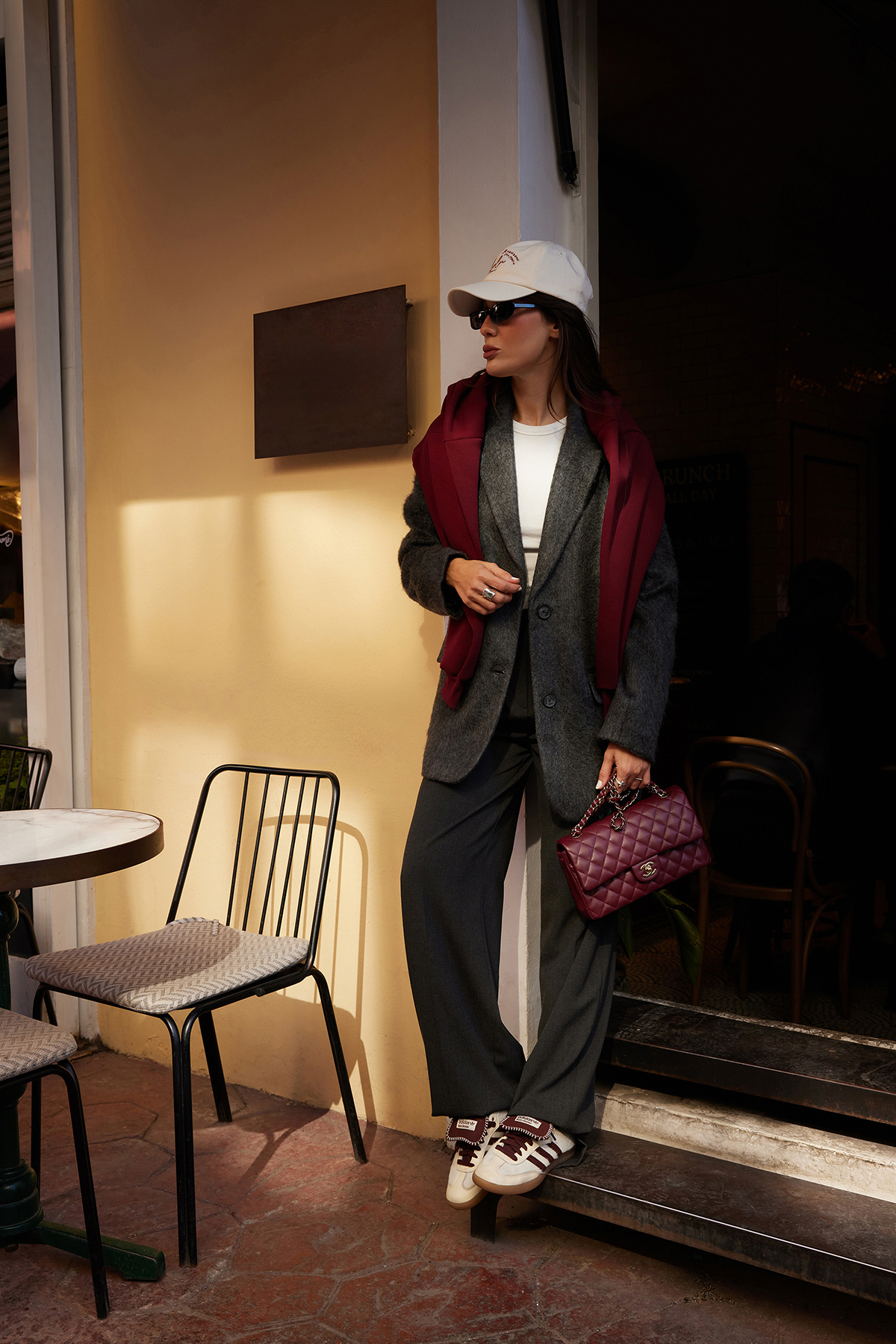 Trendyol Collection Antracit széles szárú szőtt nadrág TPRAW23PL00016