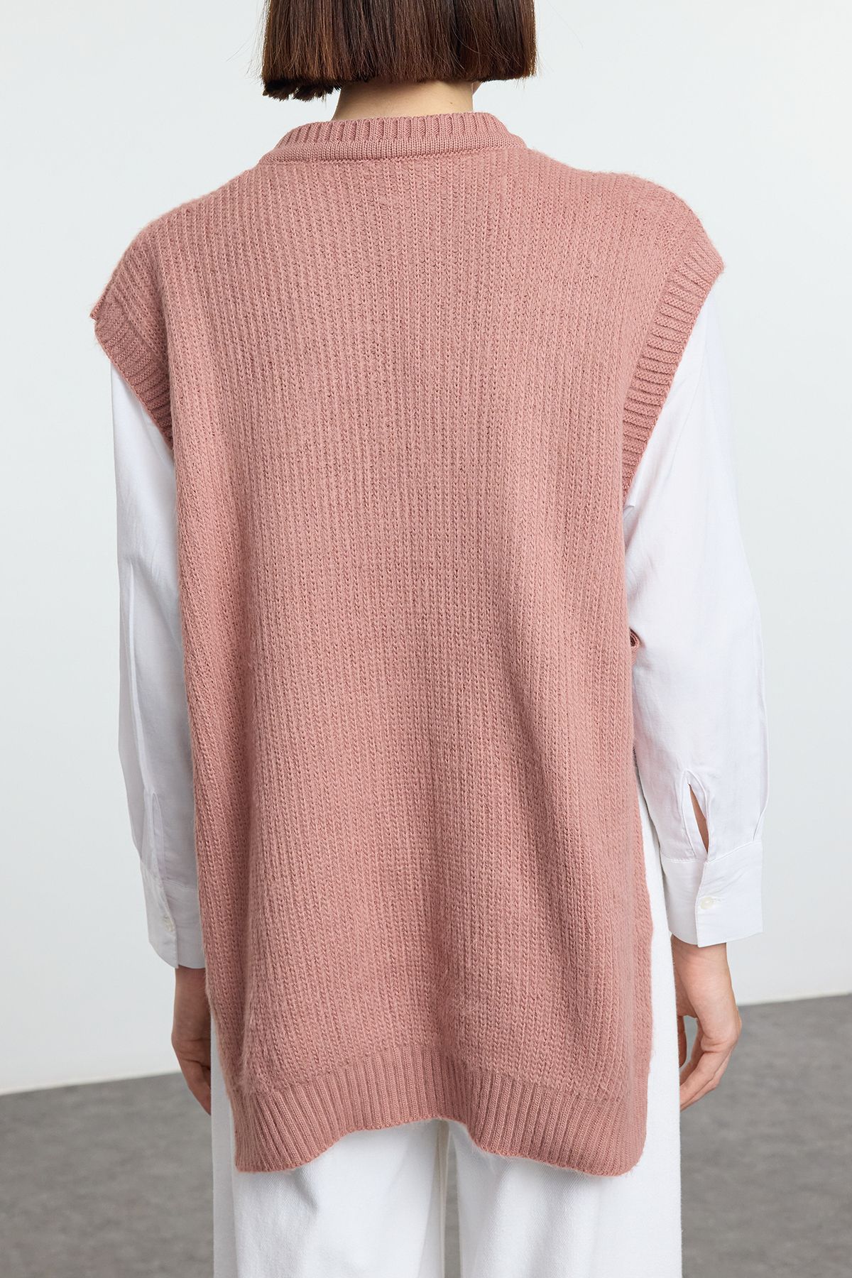 Edit by Trendyol-Dusty Rose Lacing Detailed Knitwear Sveter Tedaw25Uv00001 4