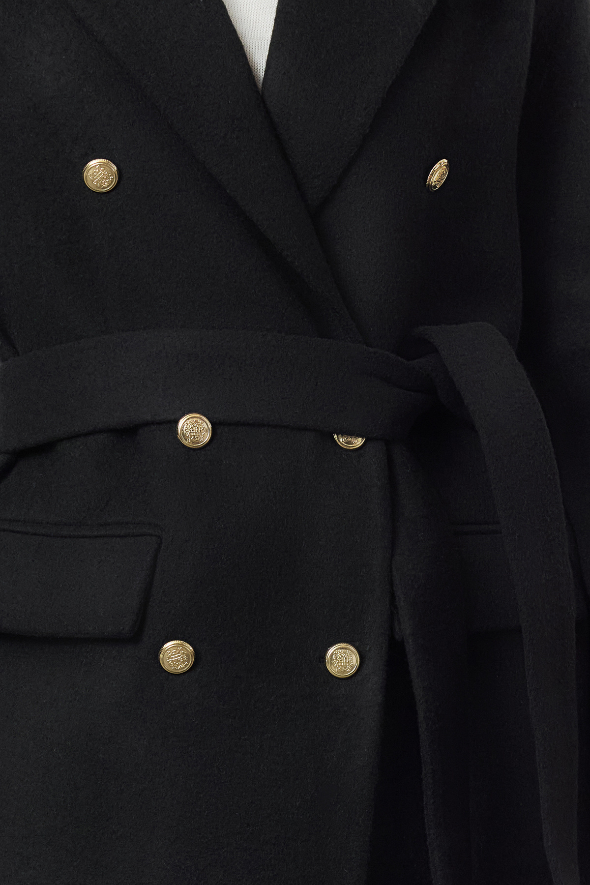 Trendyol Collection-Belted Black Fitted Coat - Twoaw24Kb00022 4