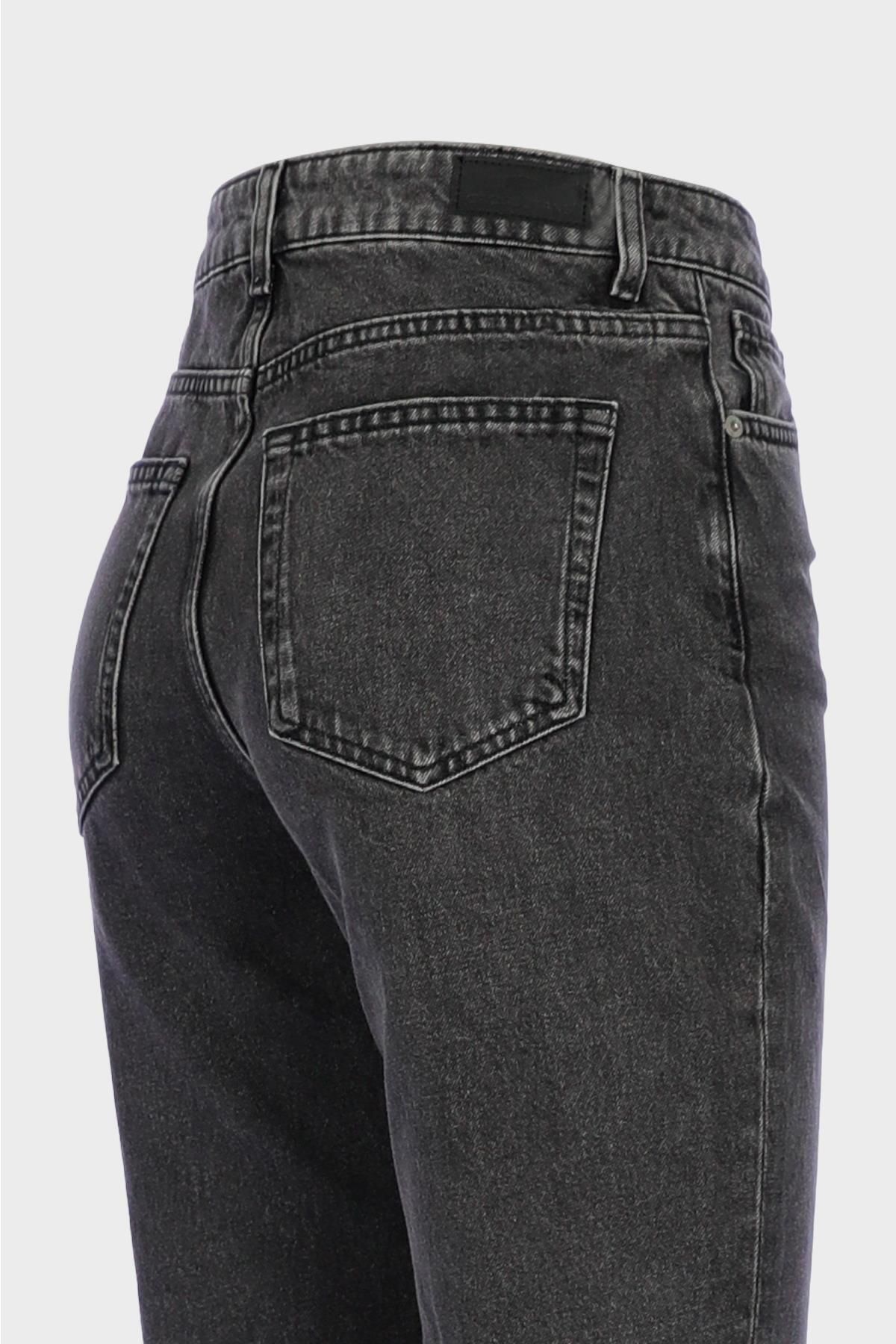 CROSS JEANS-Weslie High Waist Anthracite Wideleg Jeans with String Outwears and Buttons C 4530-080 3