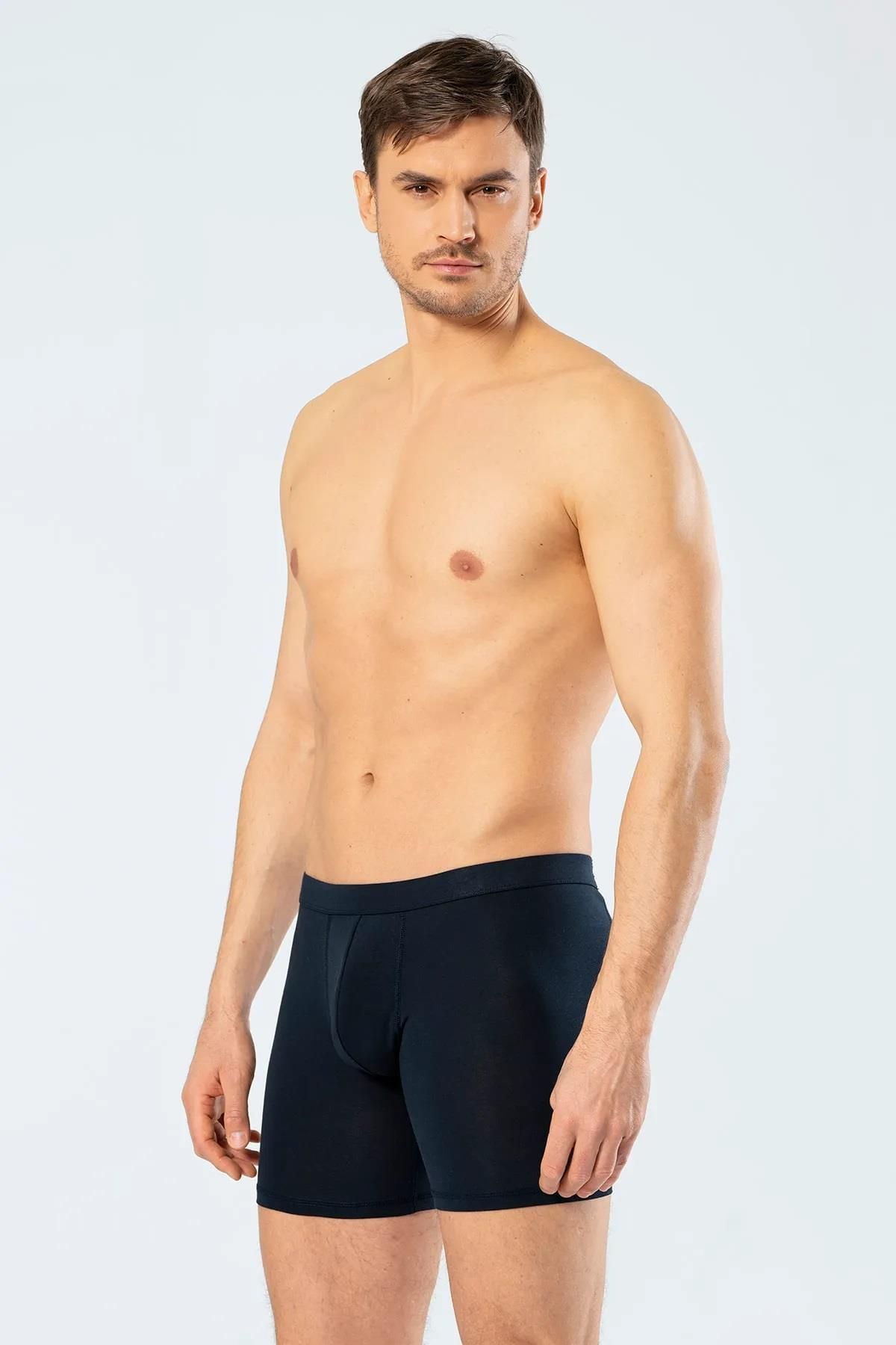 Cacharel Erkek Boxer, Bel Bantlı Uzun Boxer, %95 Pamuk %5 Likralı