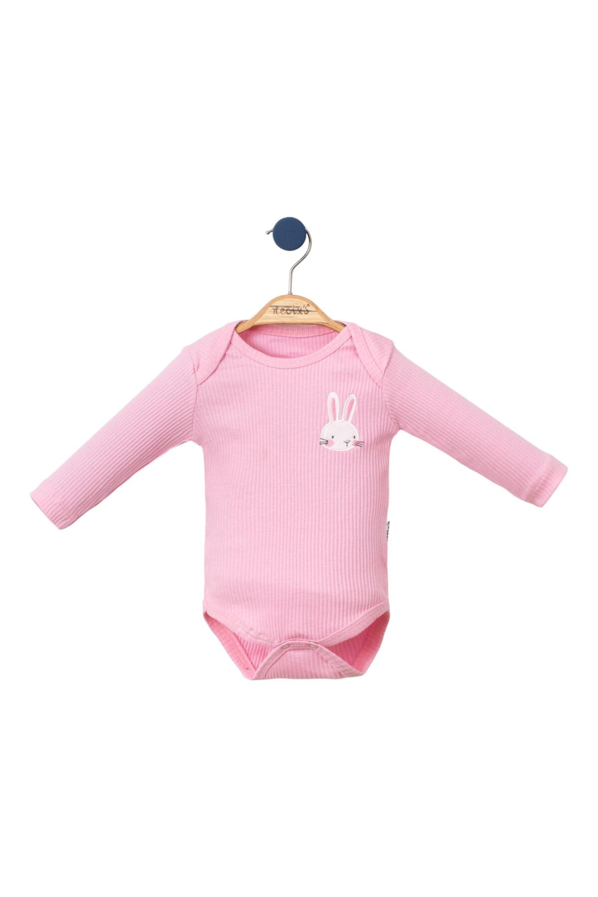 Necix's Tavşan Baskılı Kız Bebek Çıtçıtlı Badi ve Patikli Alt Üç Adet İkili Takım fotoğrafı 3 (önizleme)