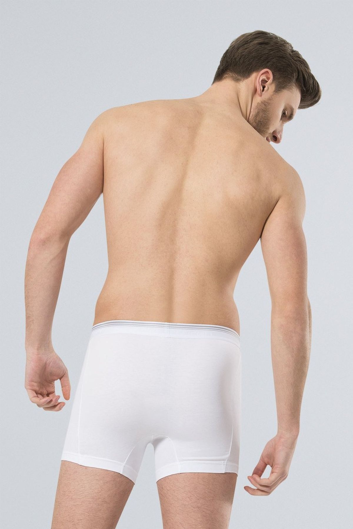 TÜREN-135 White 2-Piece Men's Lycra Buttoned Boxers 4