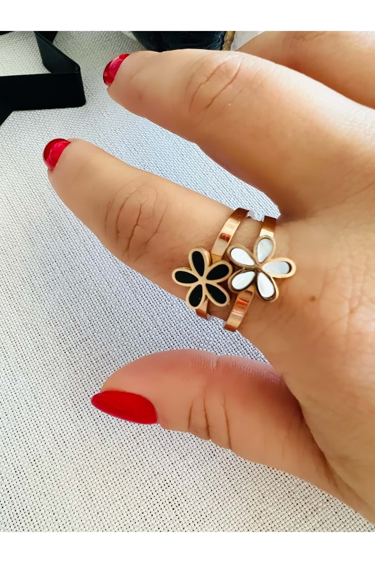ACAR TAKI ROSE COLOR YONCA MODEL PURPLE-DOPPLE STEEL RING 9 NO