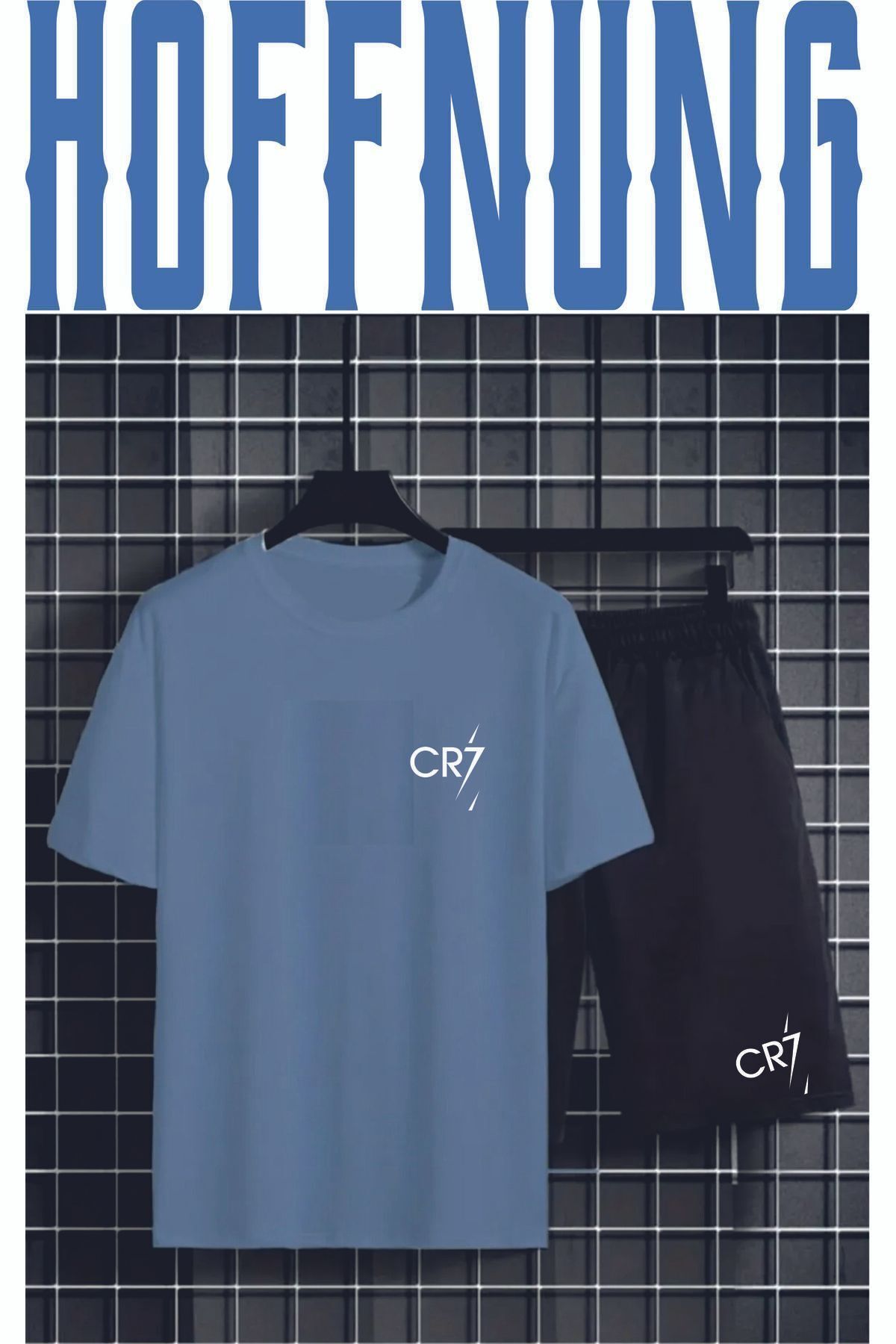 HOFFNUNG Full Shorts Oversize Cr&7 Baskılı Penye Şort Yazlık Takım